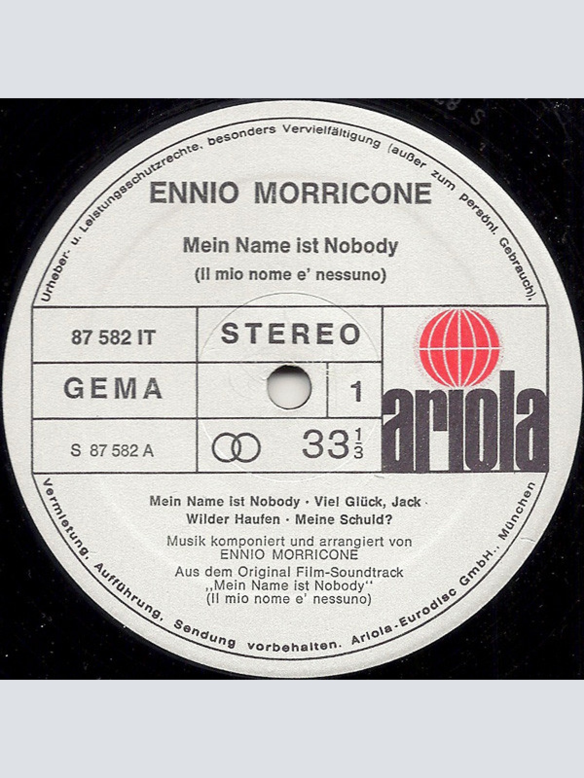 Vinyl / Ennio Morricone - Mein Name Ist Nobody = Il Mio Nome E' Nessuno (Original Film-Soundtrack)