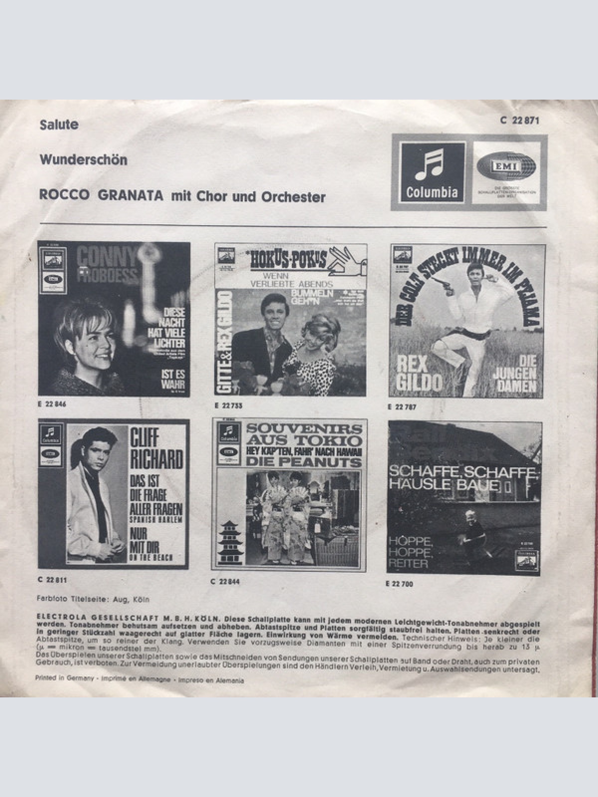 Vinyl / Rocco Granata - Salute / Wunderschön