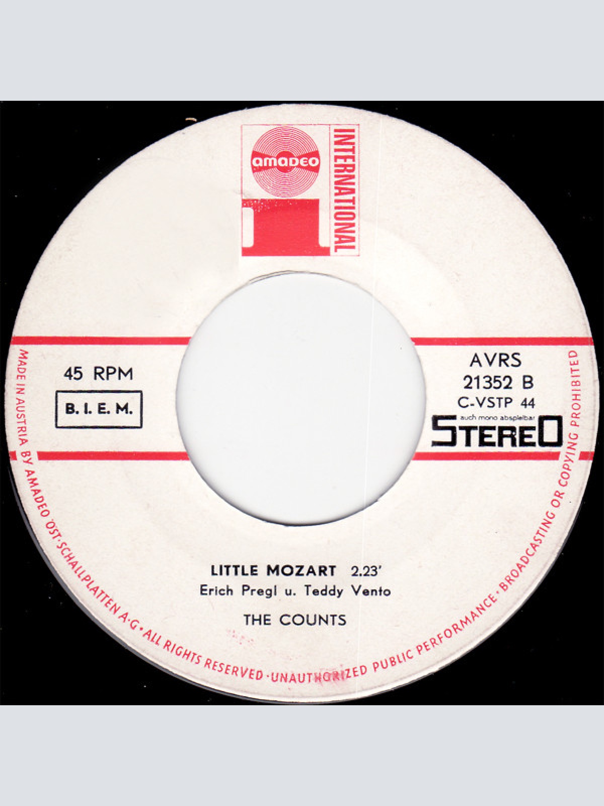 Vinyl / The Counts (6) - I Whistle For My Baby