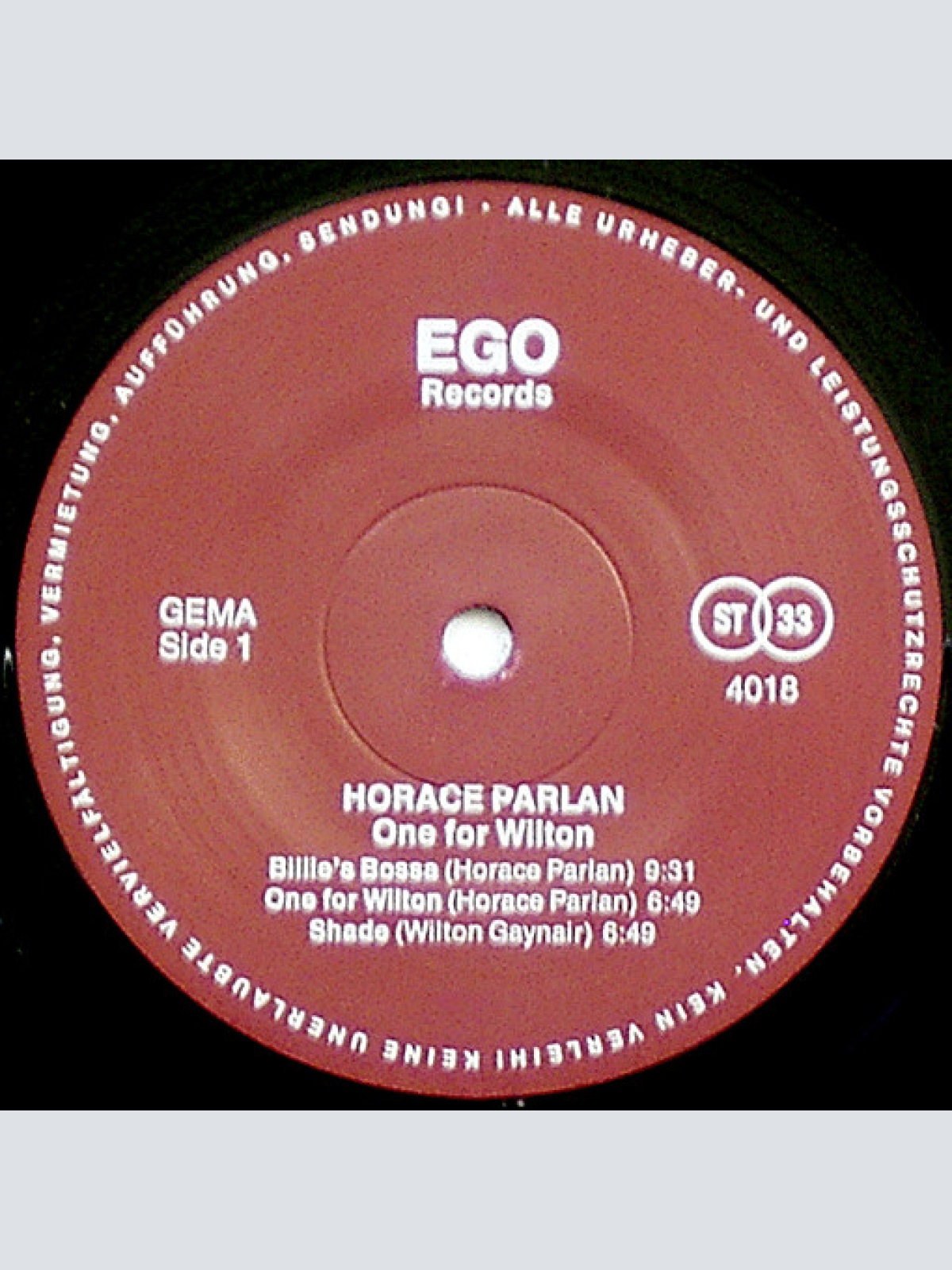 Vinyl / Horace Parlan - One For Wilton