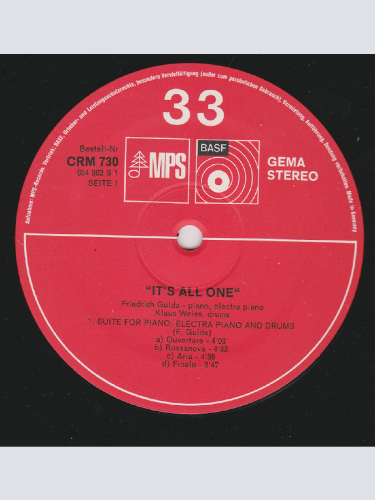 Vinyl / Friedrich Gulda - It's All One