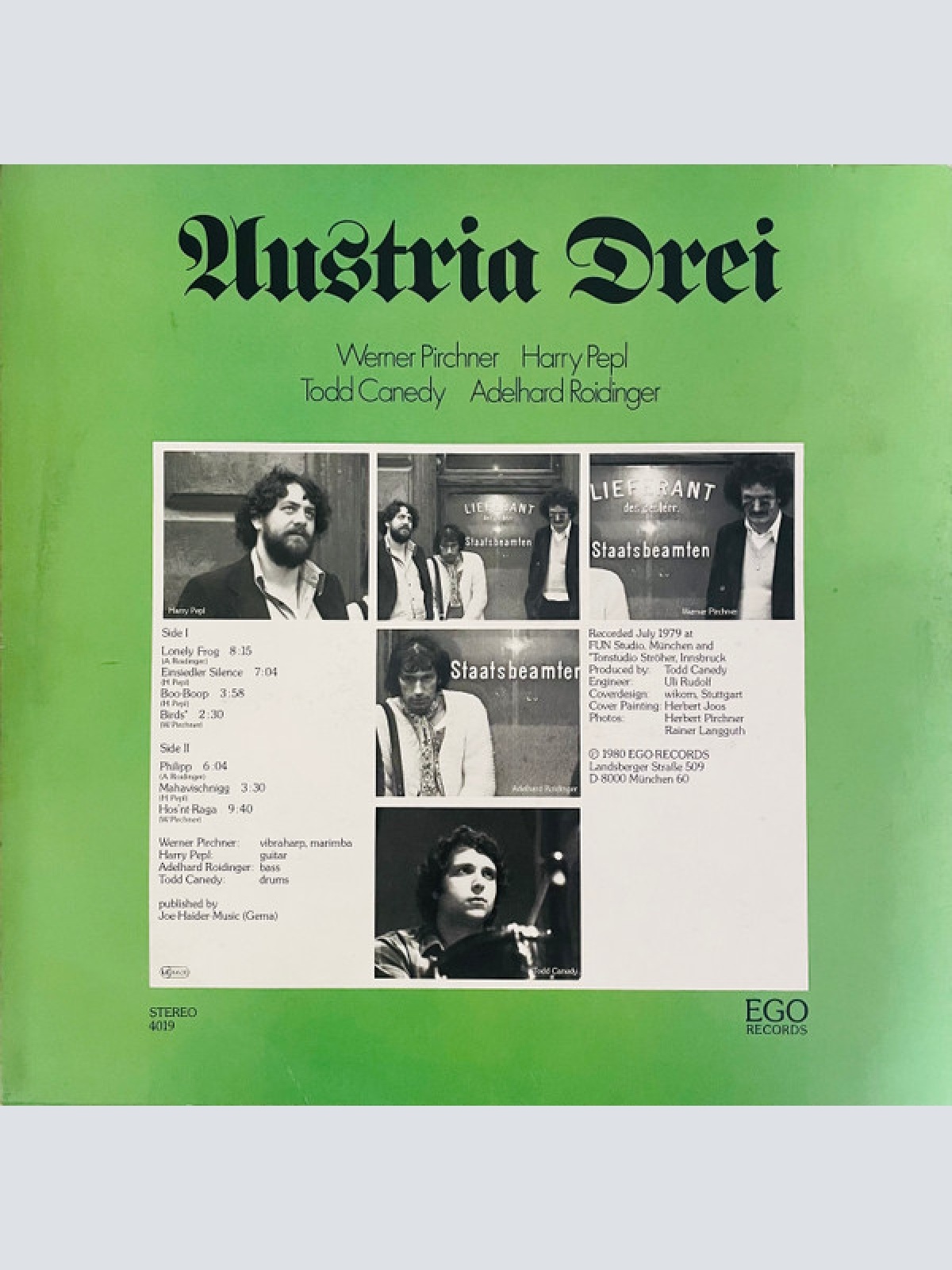 Vinyl / Werner Pirchner / Harry Pepl / Todd Canedy / Adelhard Roidinger - Austria Drei