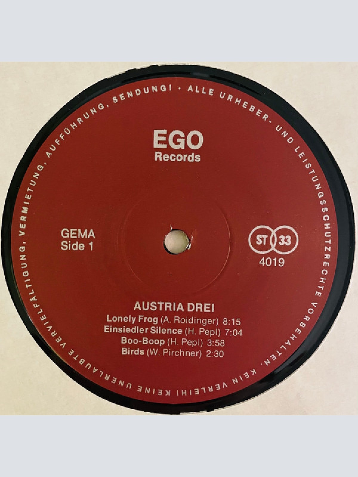 Vinyl / Werner Pirchner / Harry Pepl / Todd Canedy / Adelhard Roidinger - Austria Drei