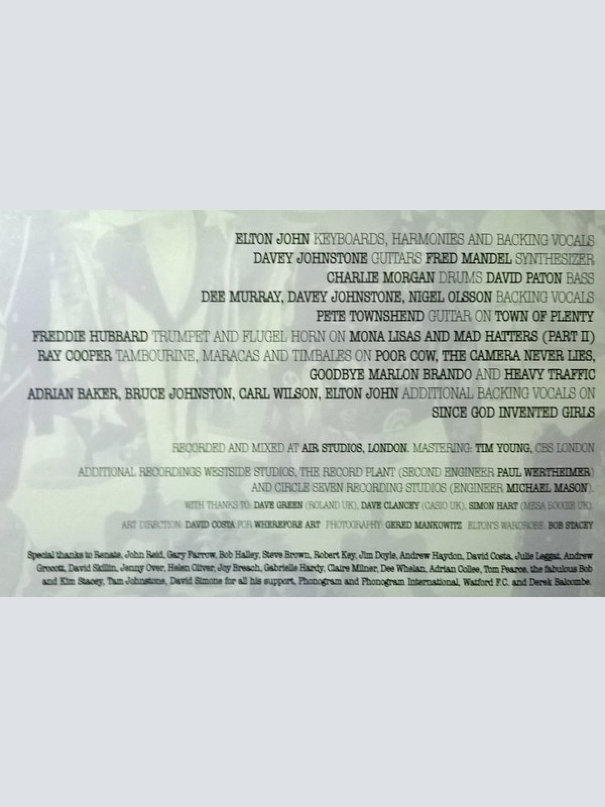 Vinyl / Elton John - Reg Strikes Back