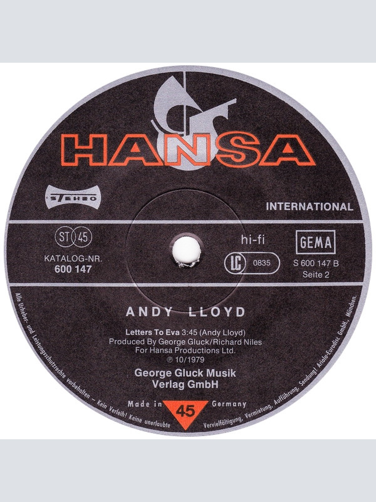 Vinyl / Andy Lloyd - Living In America (Long Version)