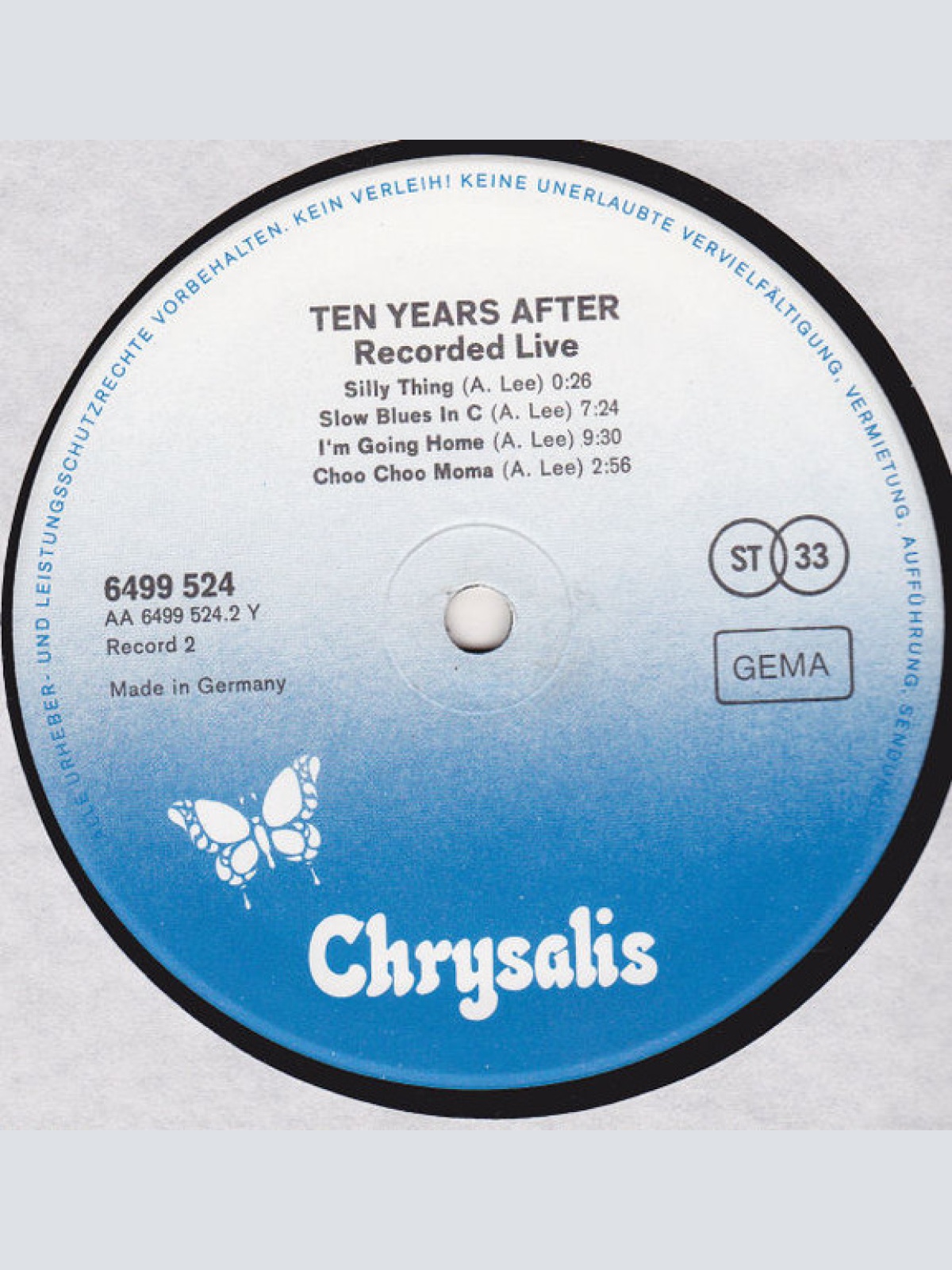 Vinyl / Ten Years After - Recorded Live