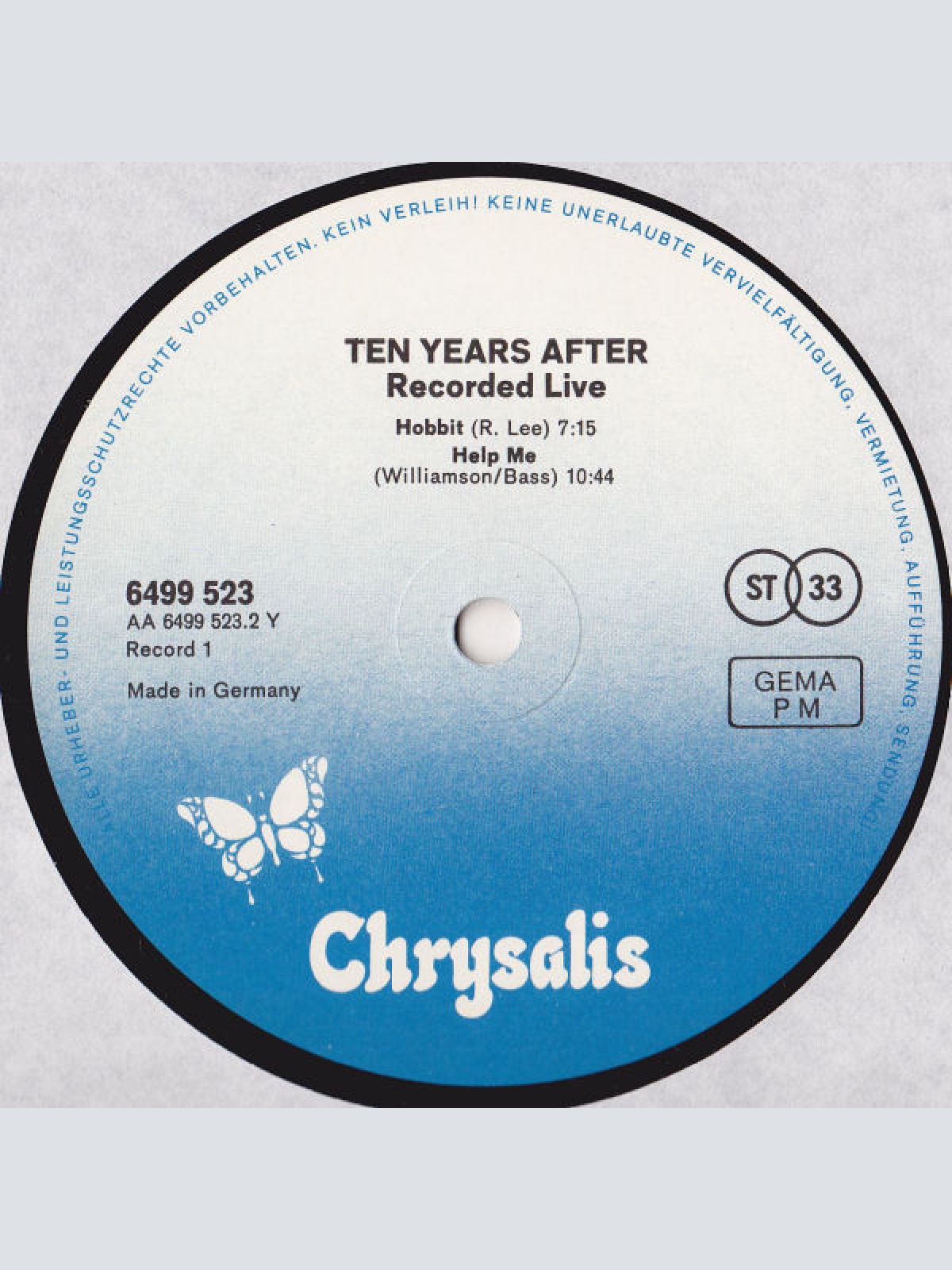Vinyl / Ten Years After - Recorded Live