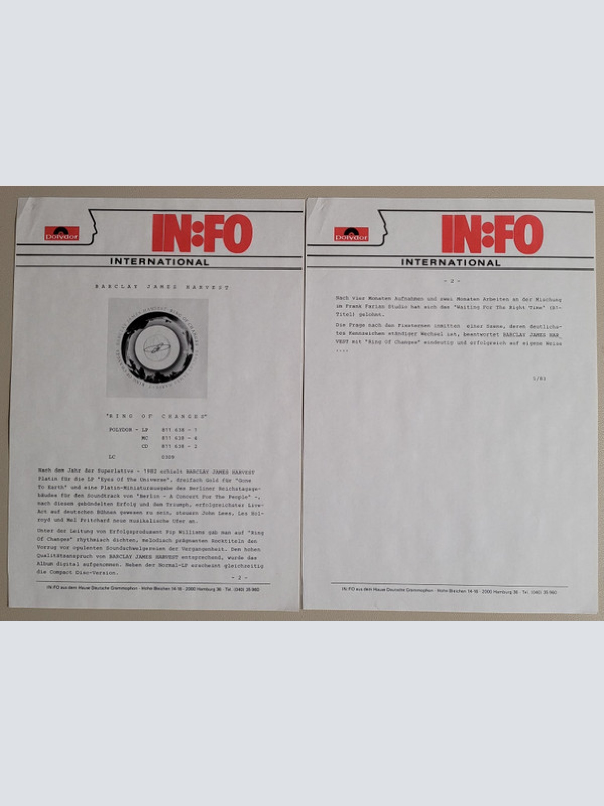 Vinyl / Barclay James Harvest - Ring Of Changes