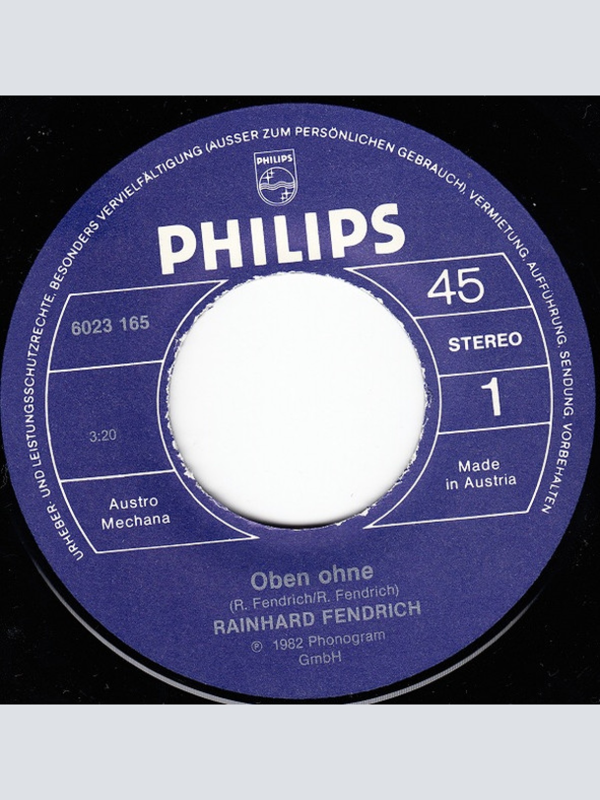 Vinyl / Rainhard Fendrich - Oben Ohne