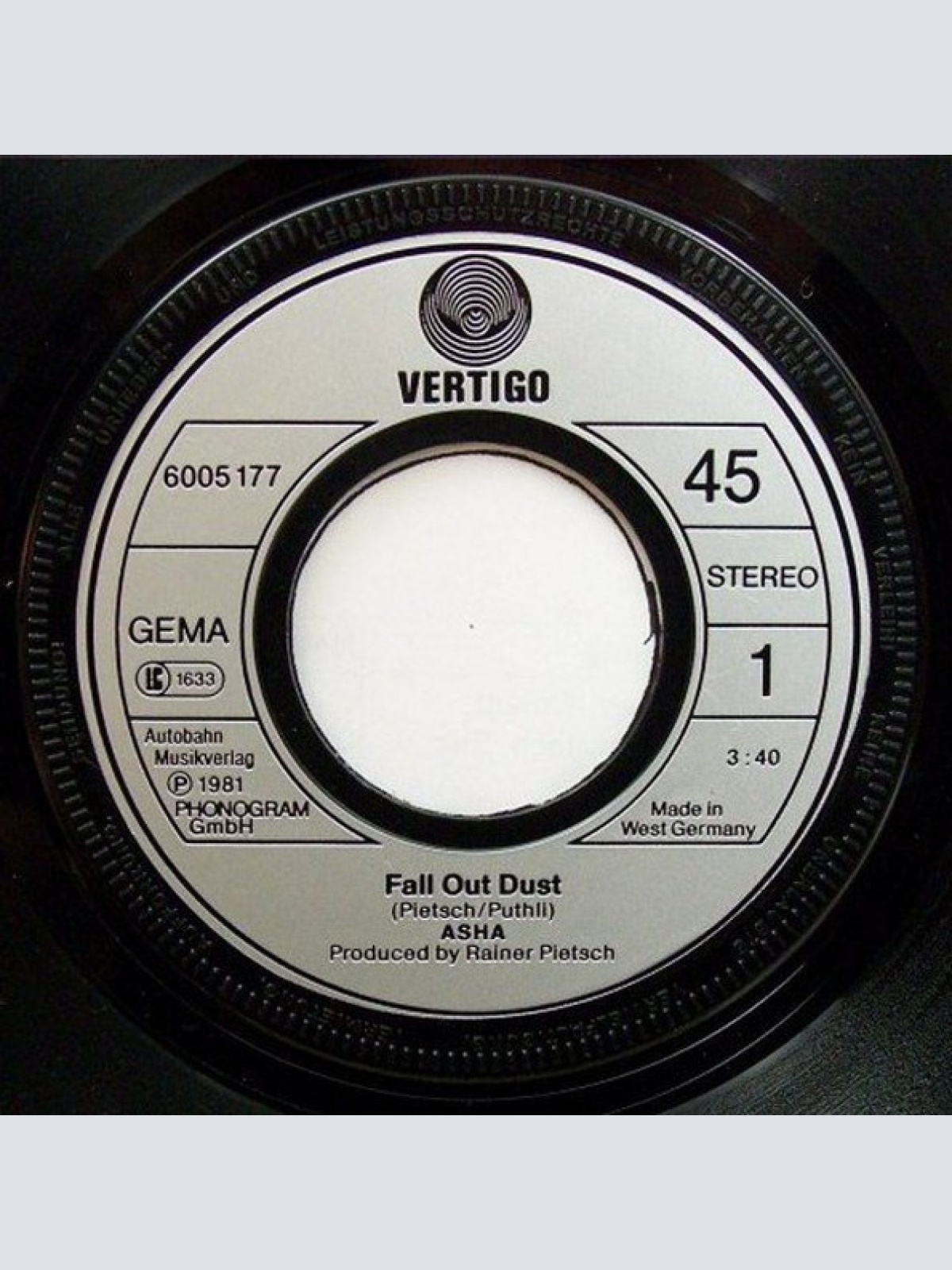 Vinyl / Asha* - Fall Out Dust