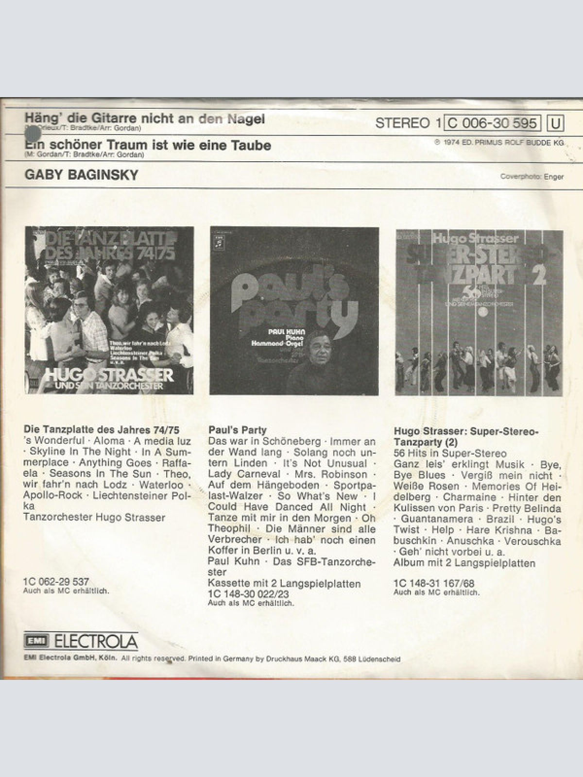 Vinyl / Gaby Baginsky - Häng Die Gitarre Nicht An Den Nagel