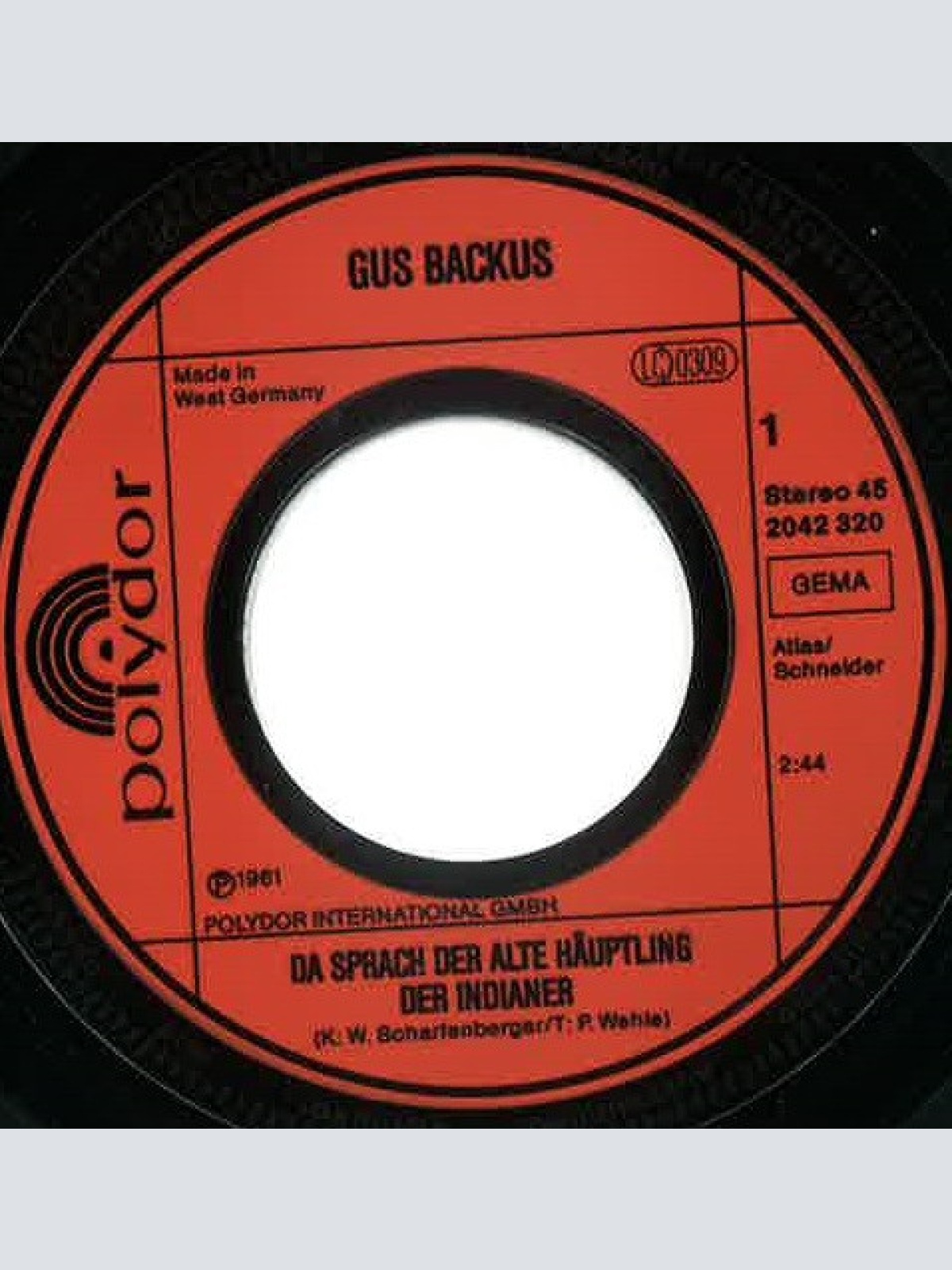 Vinyl / Gus Backus - Da Sprach Der Alte Häuptling Der Indianer 1961 / Bohnen In Die  Ohren 1966