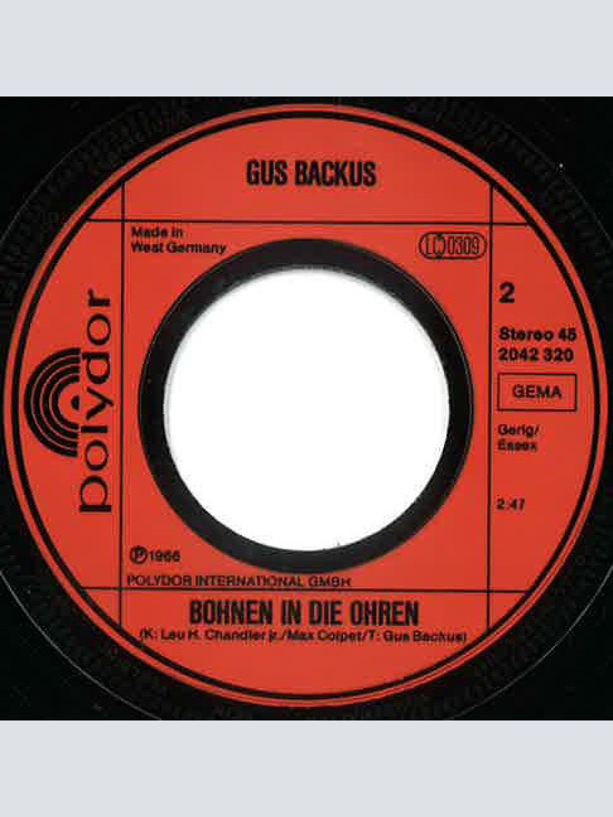 Vinyl / Gus Backus - Da Sprach Der Alte Häuptling Der Indianer 1961 / Bohnen In Die  Ohren 1966