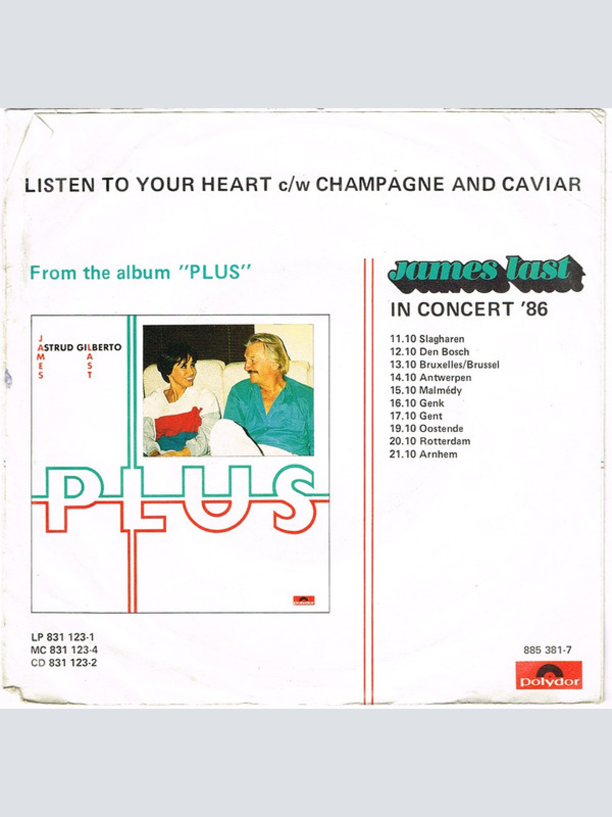 Vinyl / James Last & Astrud Gilberto - Listen To Your Heart