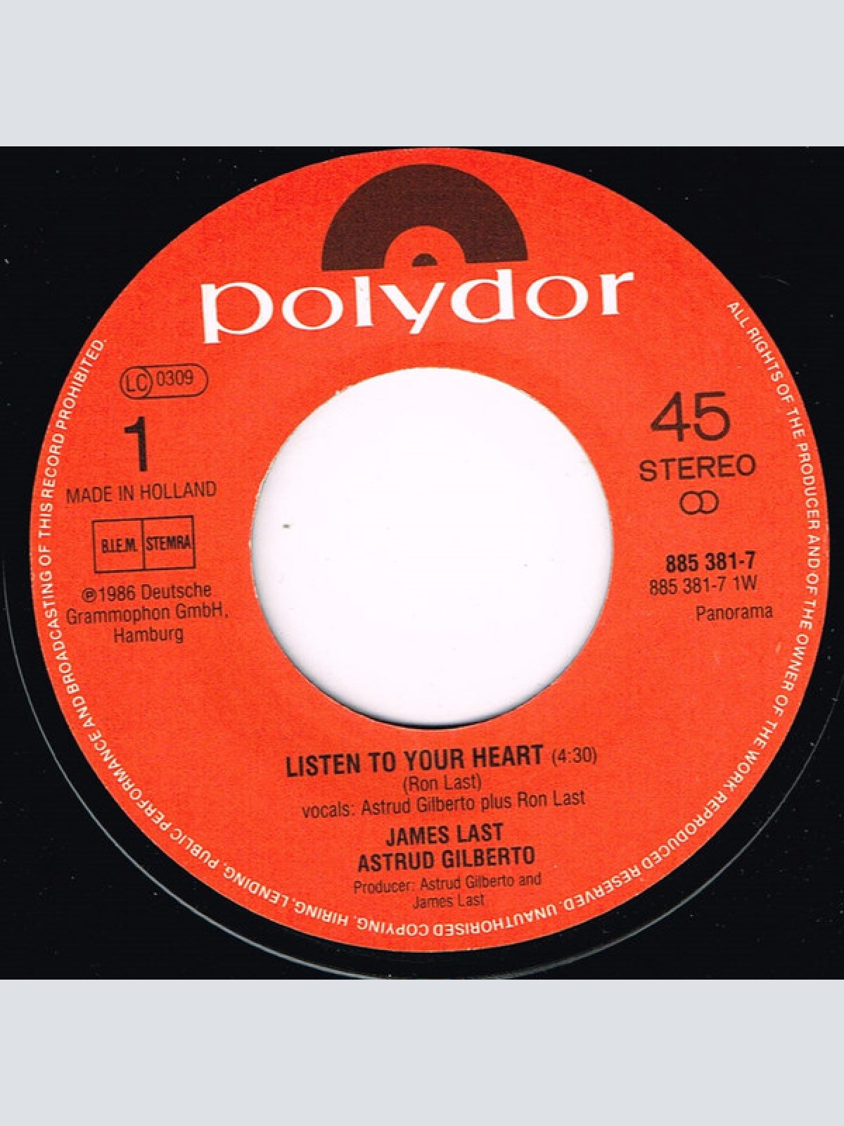 Vinyl / James Last & Astrud Gilberto - Listen To Your Heart