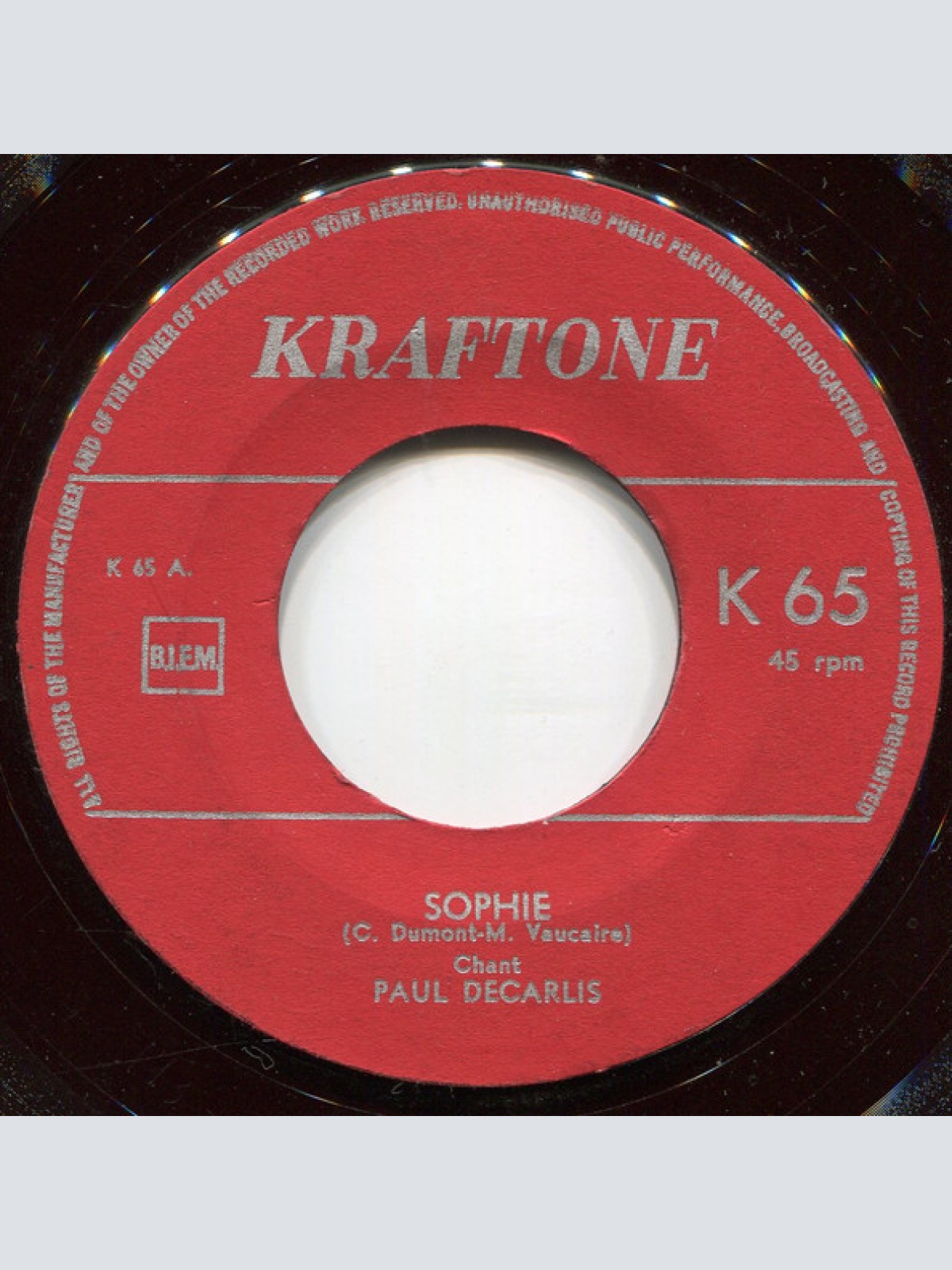 Vinyl / Paul Decarlis / Arvanitas* - Sophie - Sweet Barbara