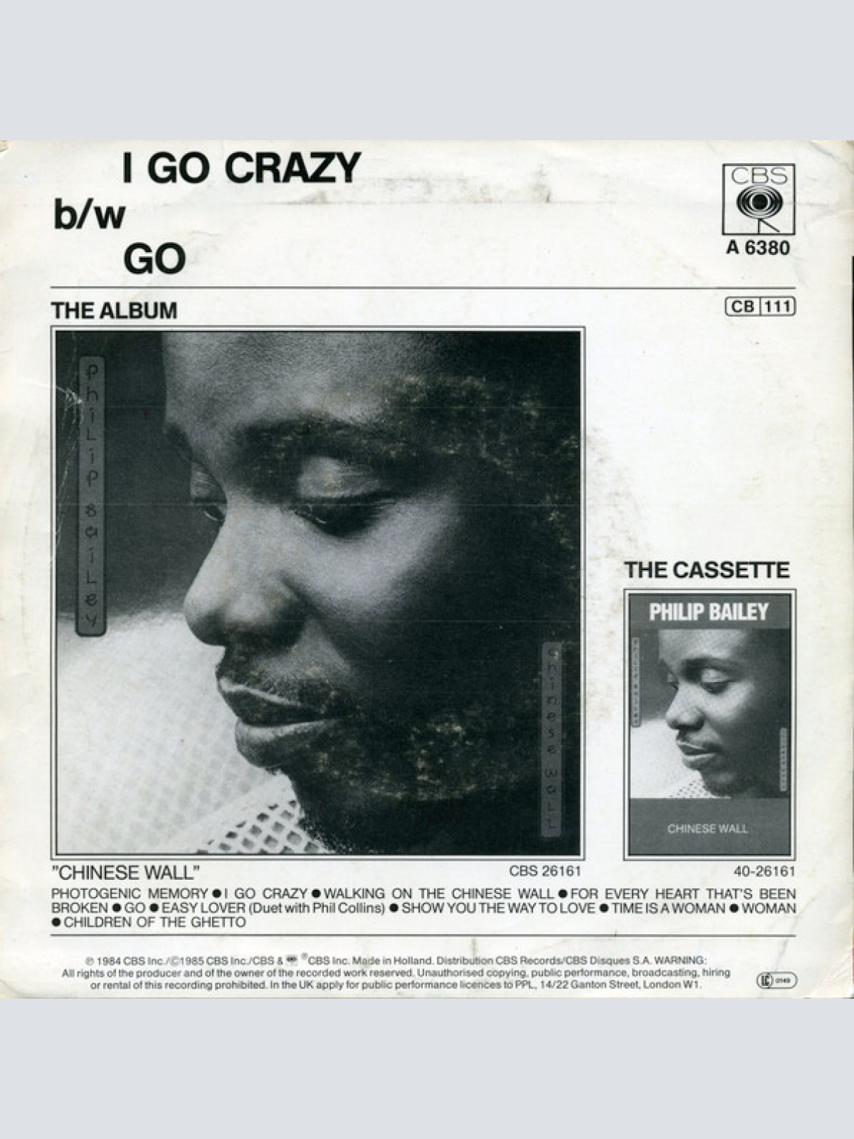 Vinyl / Philip Bailey - I Go Crazy
