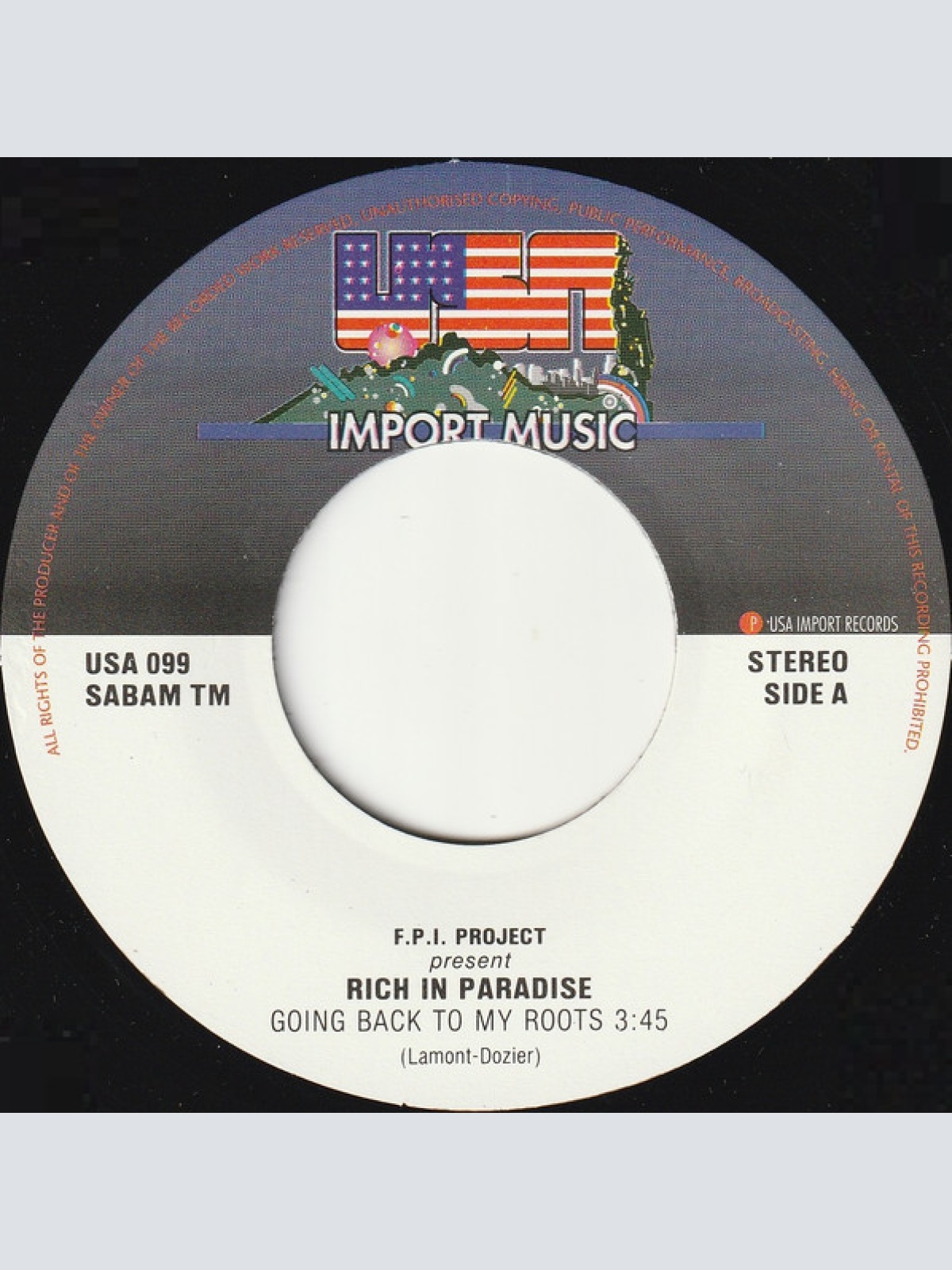 Vinyl / FPI Project - Rich In Paradise "Going Back To My Roots"