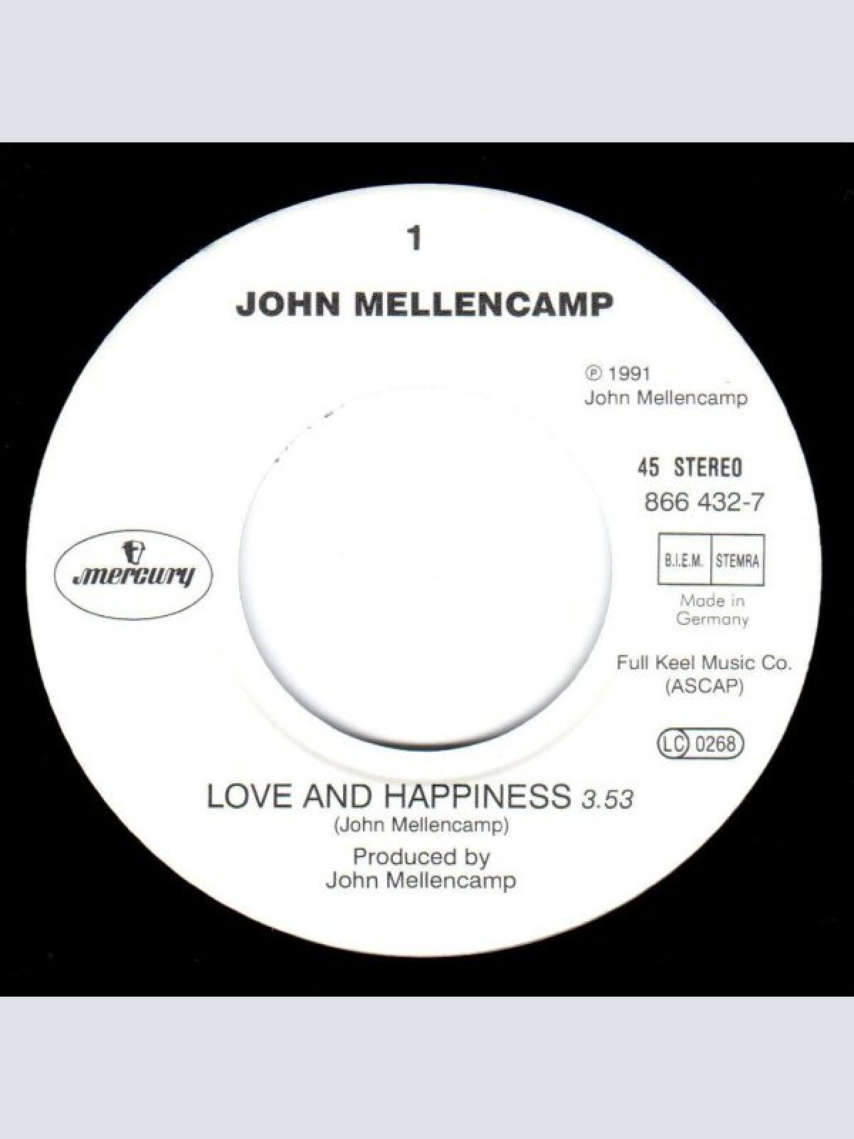 Vinyl / John Mellencamp* - Love And Happiness