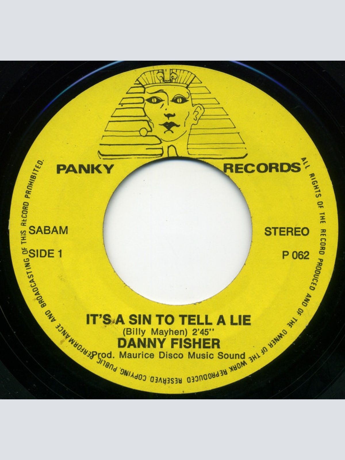 Vinyl / Danny Fisher (2) - It's A Sin To Tell A Lie