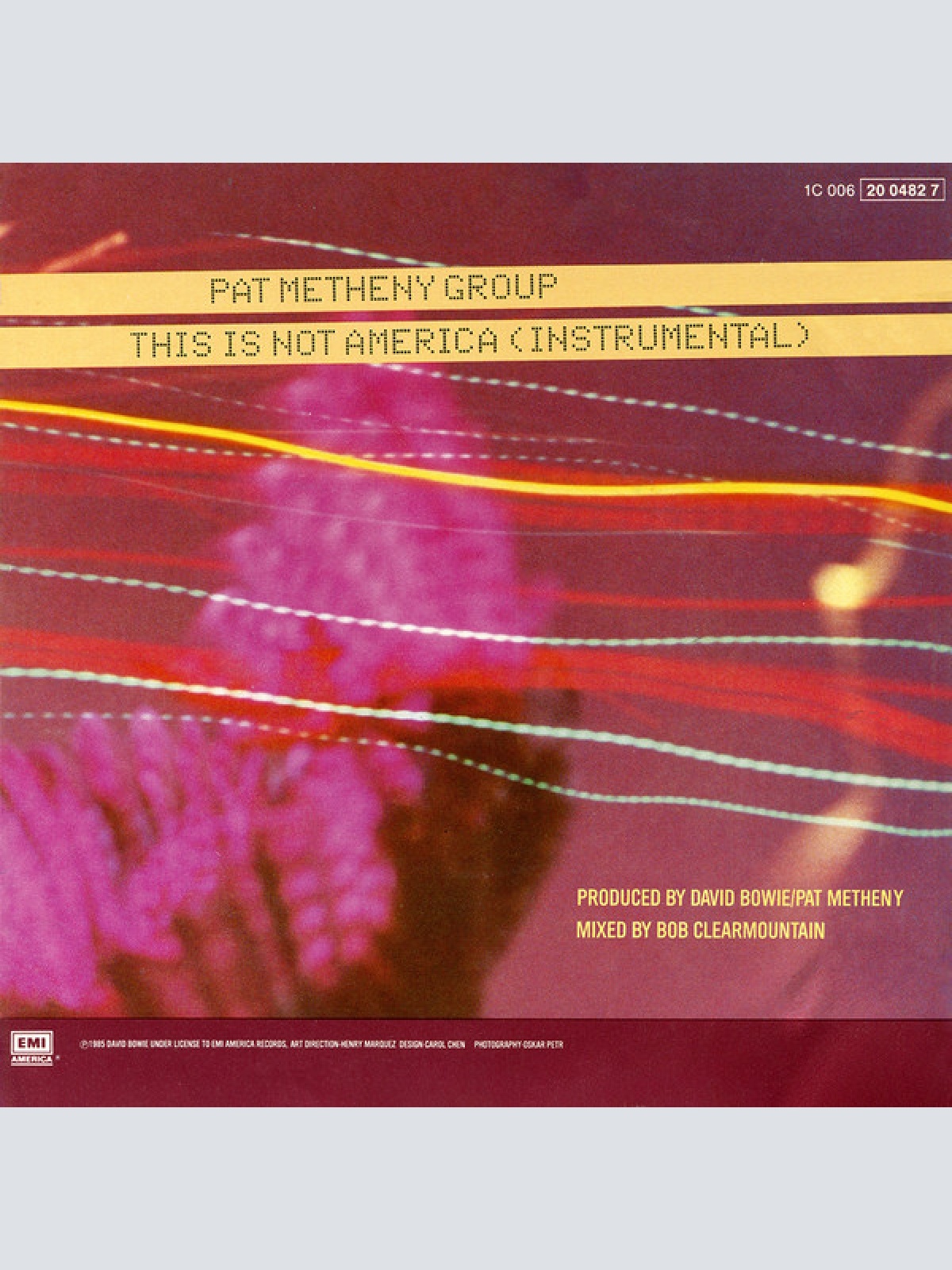 Vinyl / David Bowie / Pat Metheny Group - This Is Not America (Theme From The Original Motion Picture, The Falcon And The Snowman)