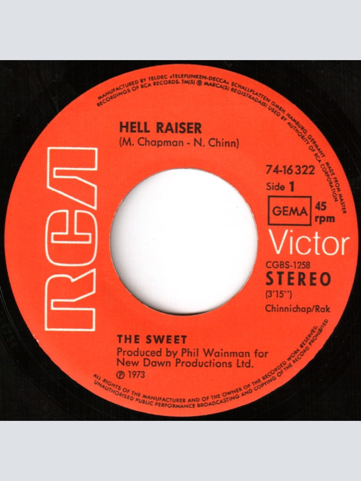 Vinyl / The Sweet - Hell Raiser / Burning