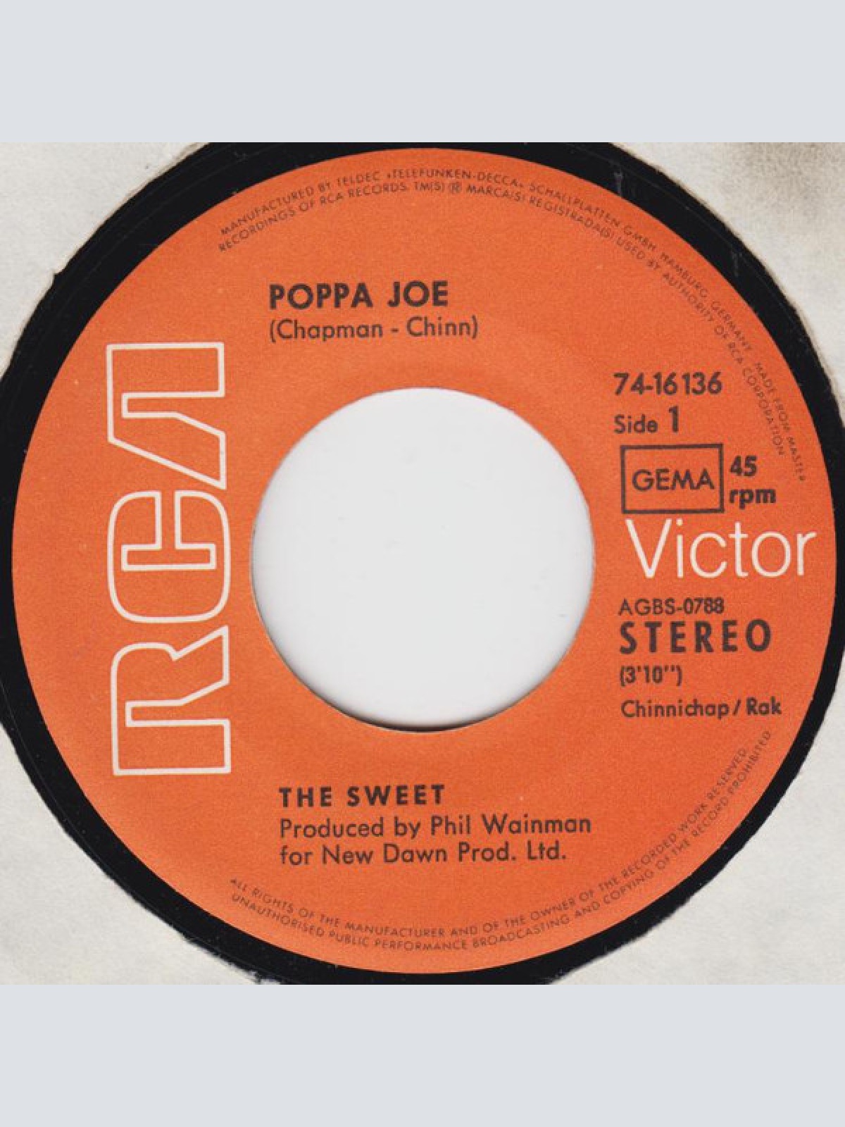 Vinyl / The Sweet - Poppa Joe