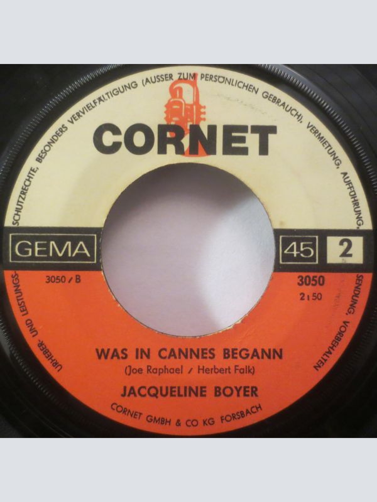 Vinyl / Jacqueline Boyer - Oh, Cheri Je T'aime / Was In Cannes Begann