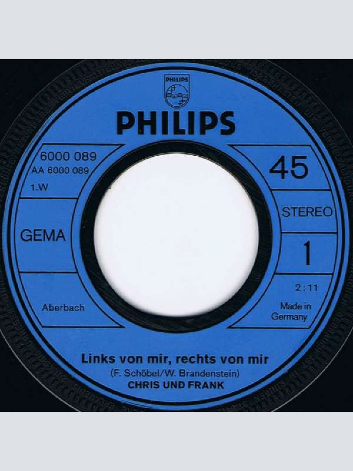 Vinyl / Chris & Frank - Links Von Mir, Rechts Von Mir