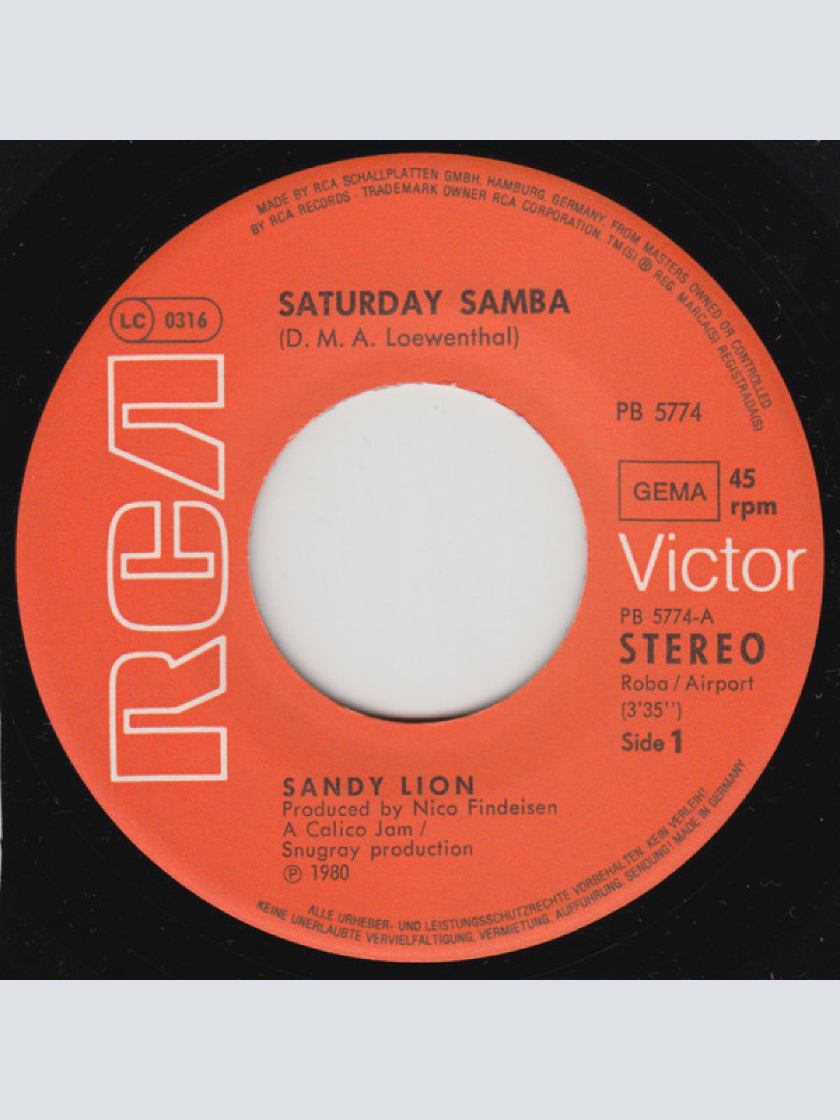 Vinyl / Sandy Lion - Saturday Samba