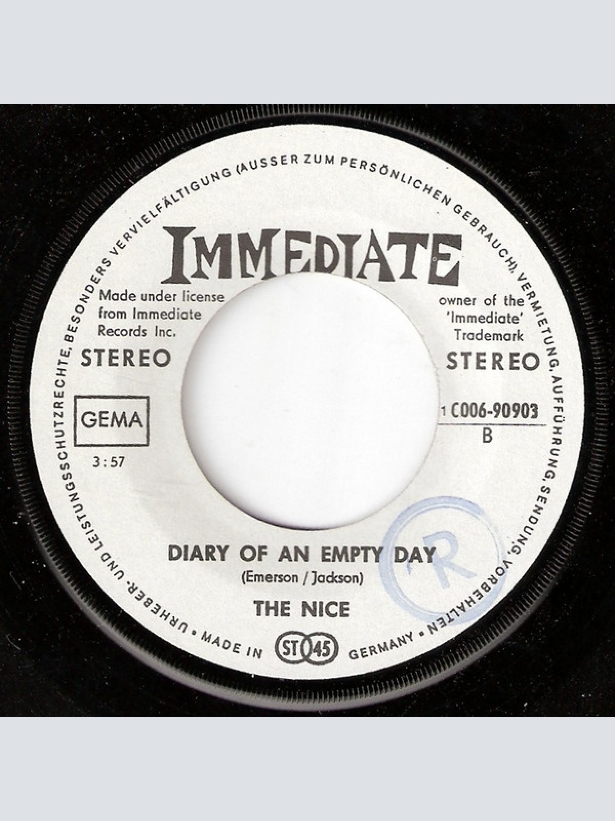 Vinyl / The Nice - Hang On To A Dream / Diary Of An Empty Day