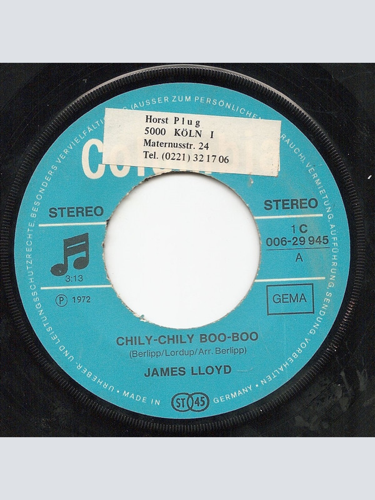 Vinyl / James Lloyd - Chily-Chily Boo-Boo