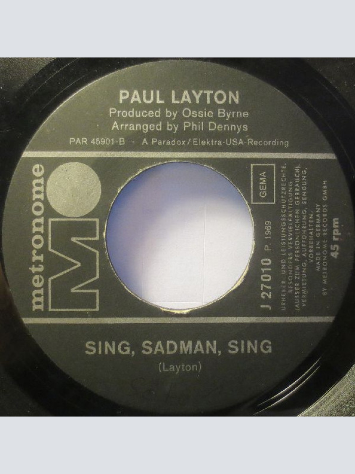 Vinyl / Paul Layton - Mister, Mister / Sing, Sadman, Sing