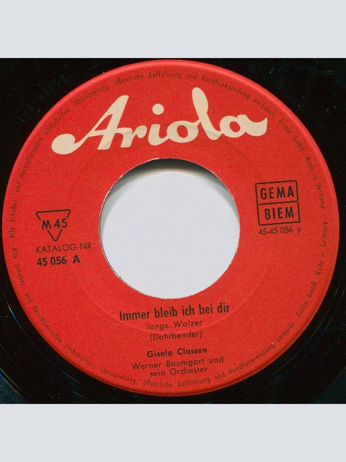 Vinyl / Gisela Classen - Wir Woll'n Uns Wiedersehn / Immer Bleib Ich Bei Dir