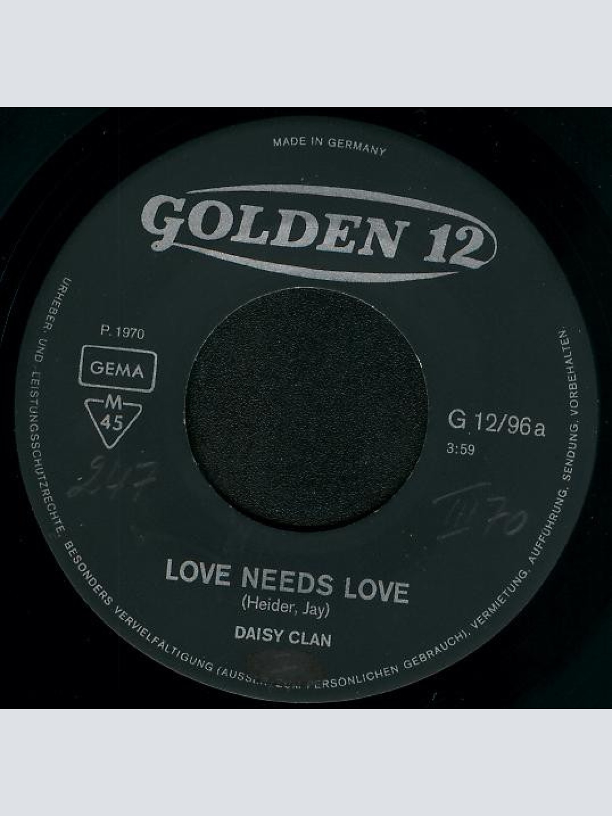 Vinyl / Daisy Clan - Love Needs Love / Glory Be
