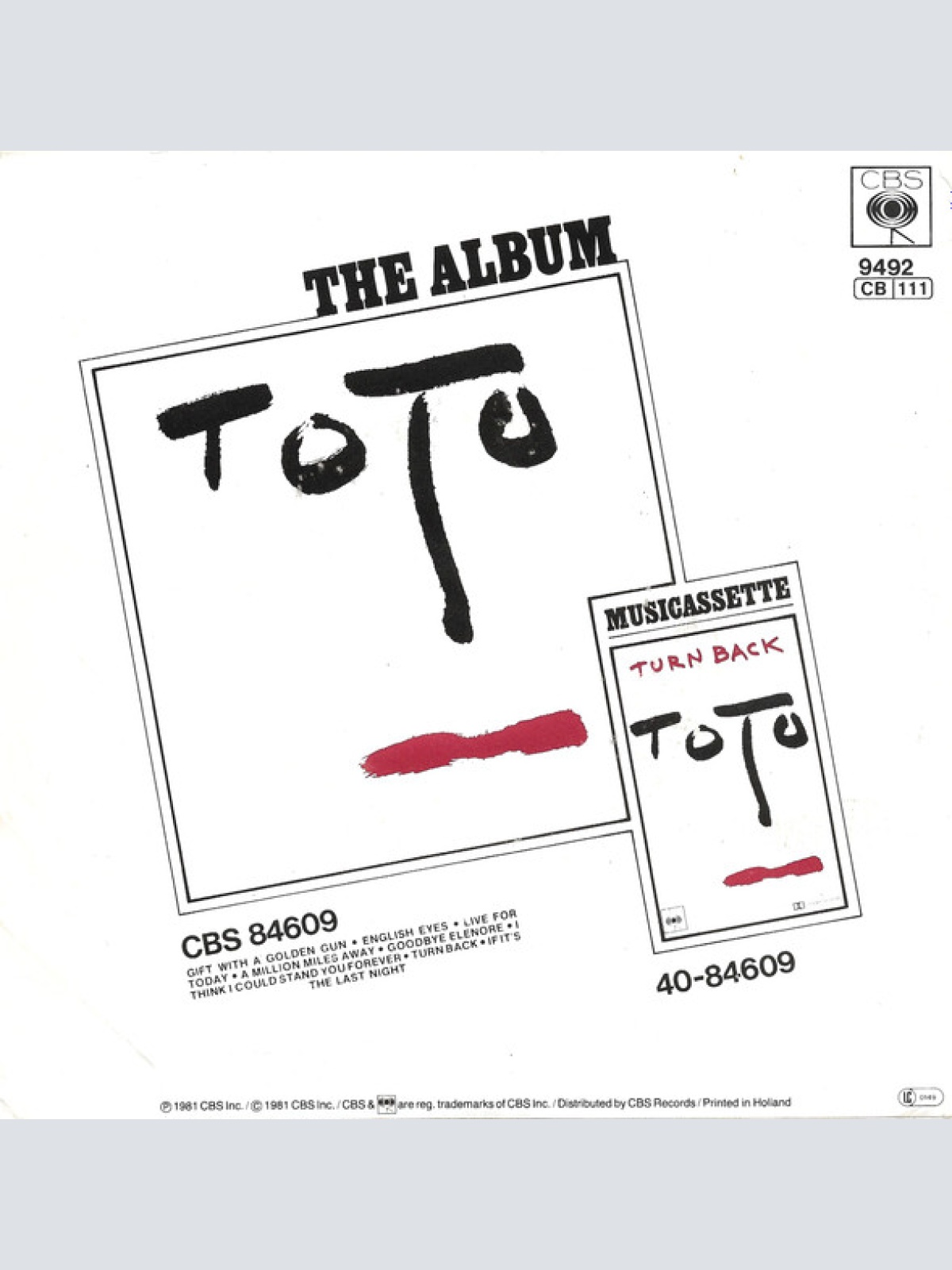 Vinyl / Toto - Goodbye Elenore