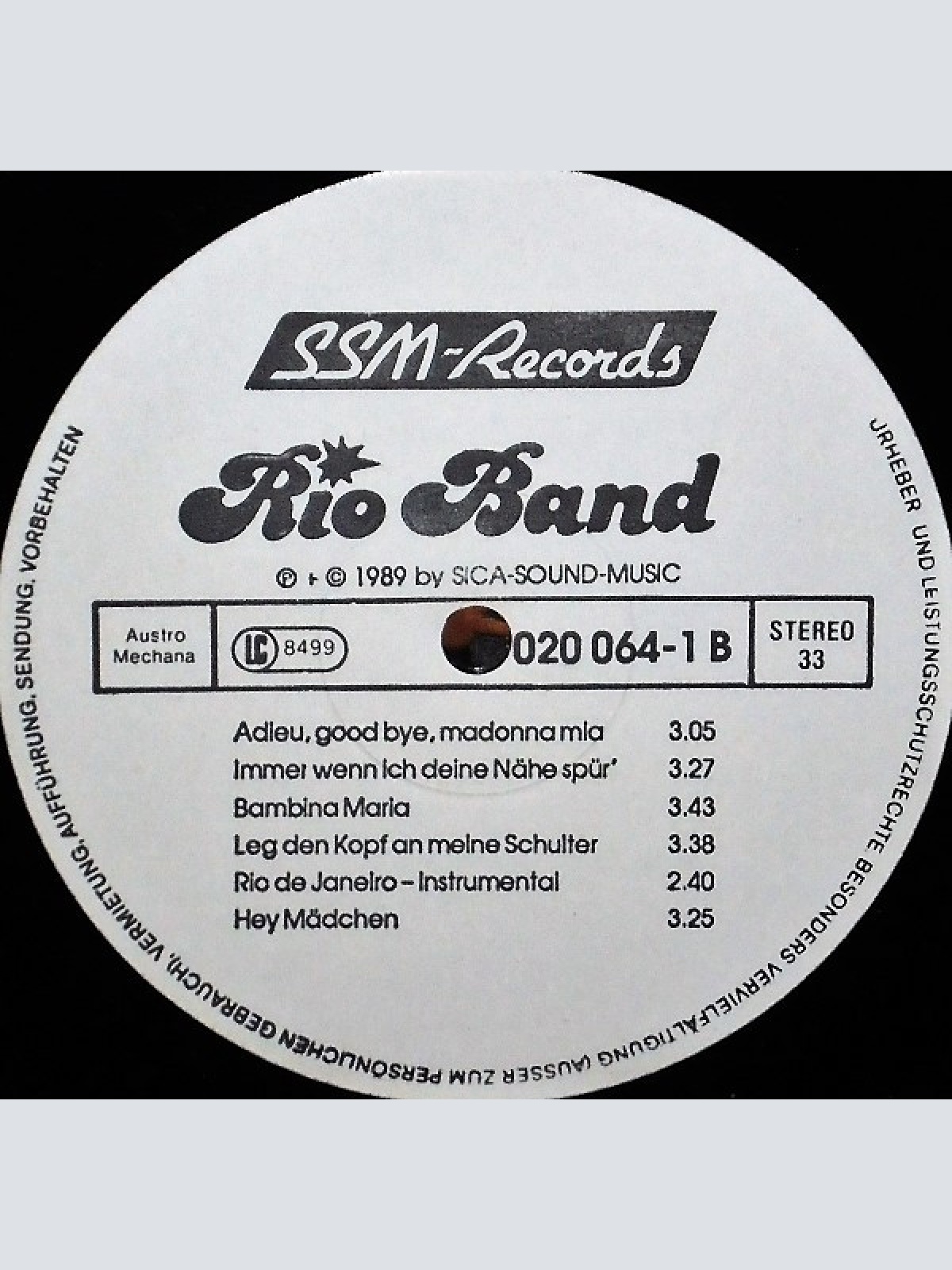 Vinyl / Rio Band (2) - Immer Wenn Ich Deine Nähe Spür'