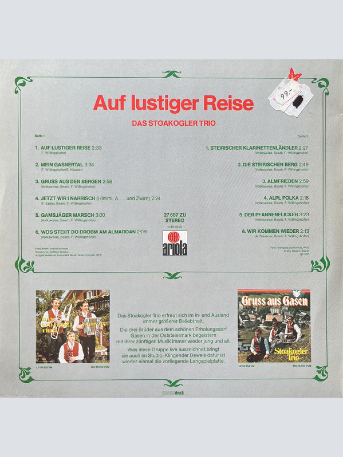 Vinyl / Das Stoakogler Trio* - Auf Lustiger Reise