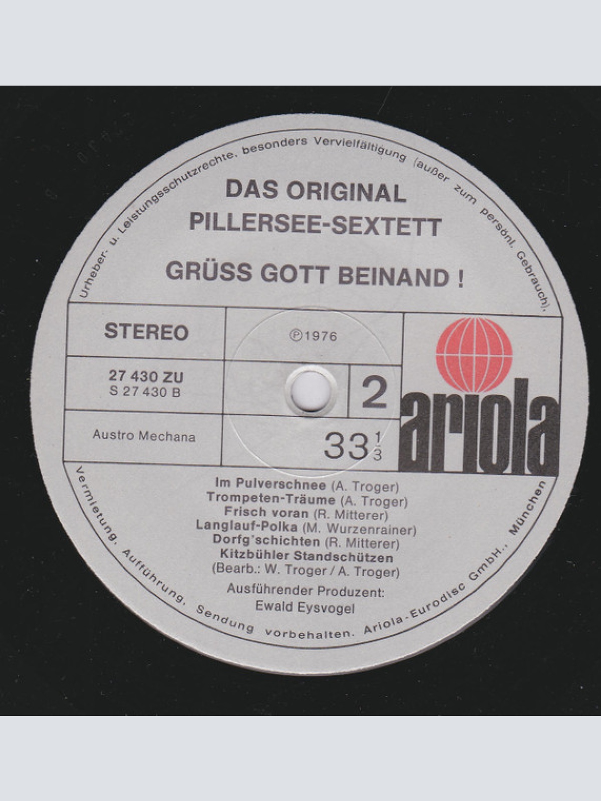 Vinyl / Das Pillersee-Sextett* - Grüß Gott Beinand!