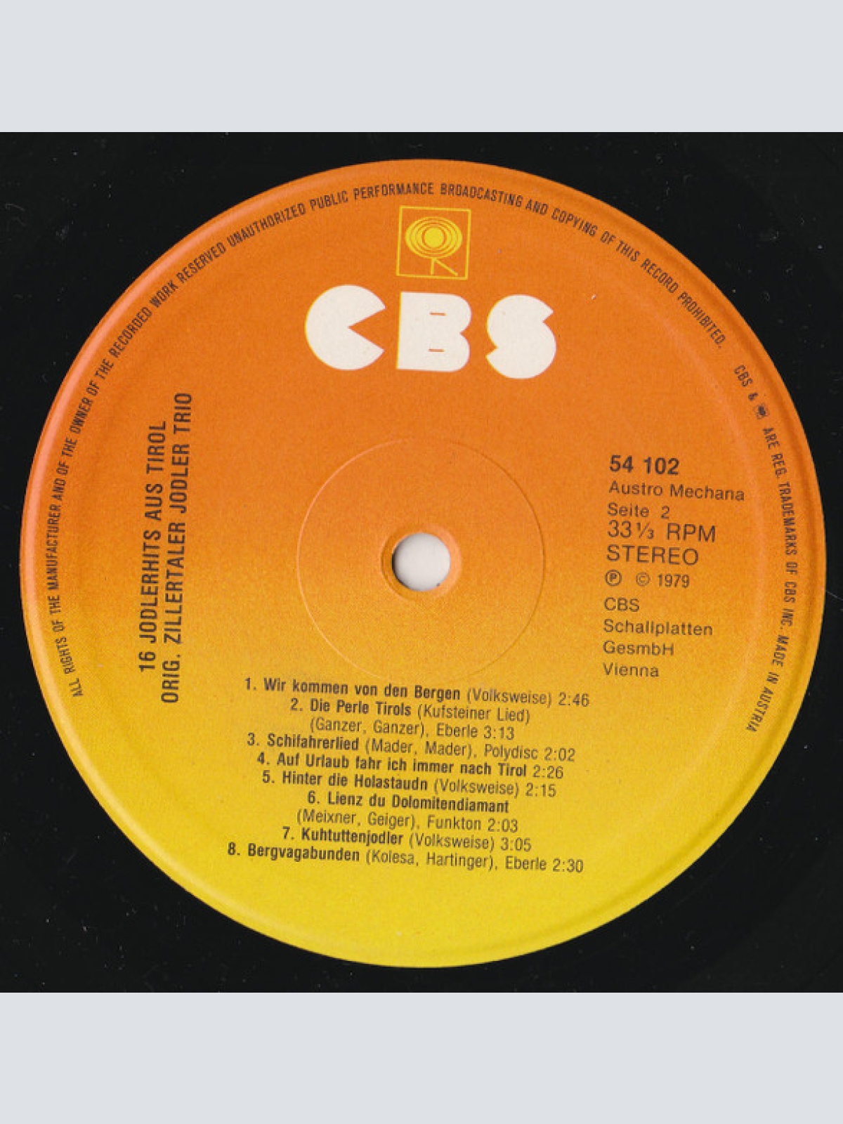 Vinyl / Orig. Zillertaler Jodler Trio* - 16 Jodlerhits Aus Tirol