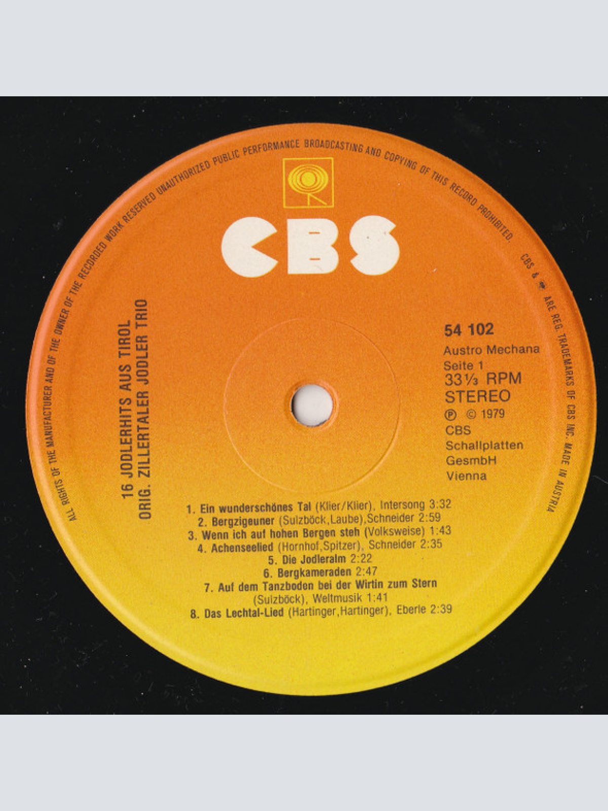 Vinyl / Orig. Zillertaler Jodler Trio* - 16 Jodlerhits Aus Tirol
