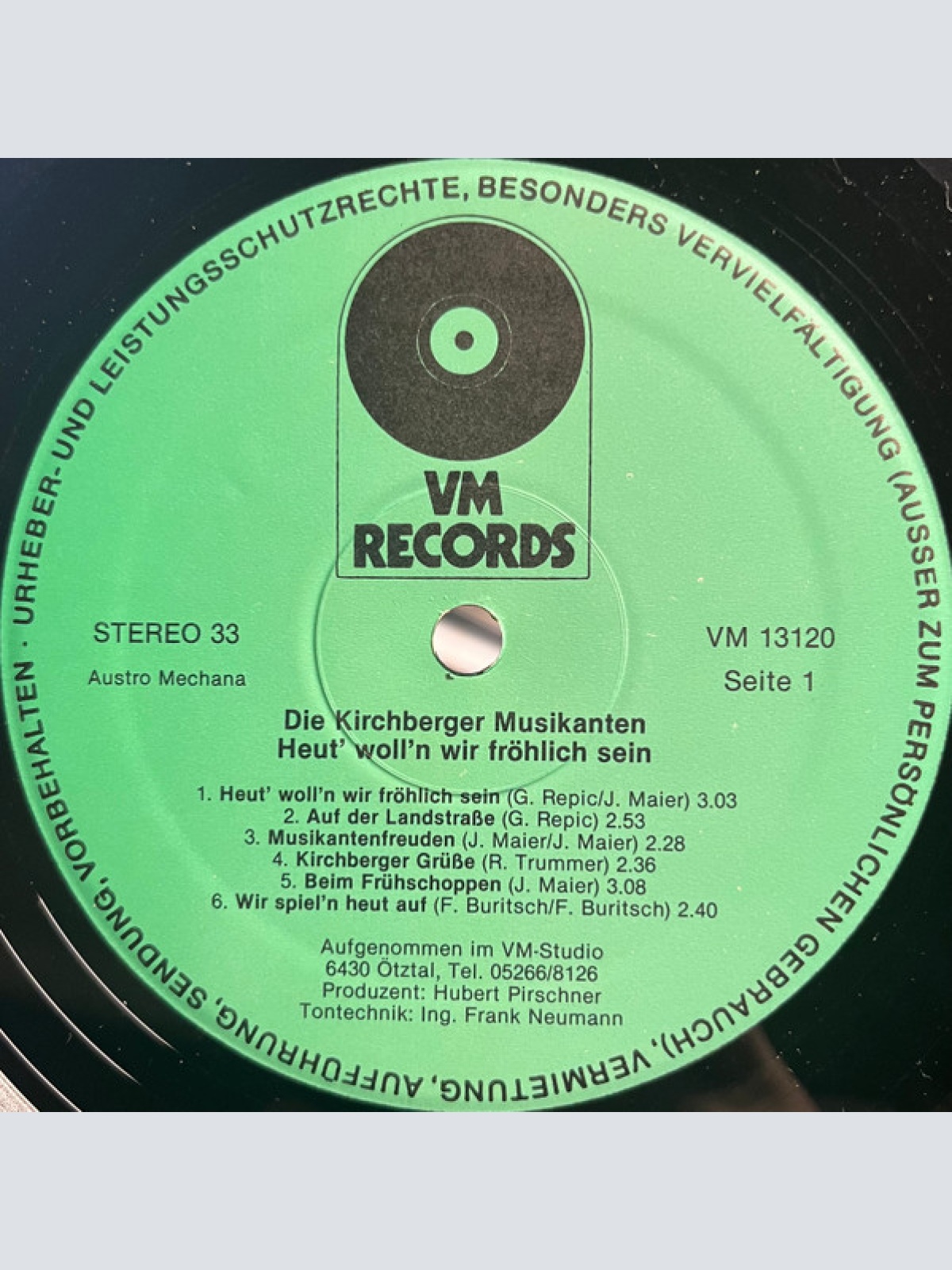 Vinyl / Kirchberger Musikanten - Heut' Woll'n Wir Fröhlich Sein