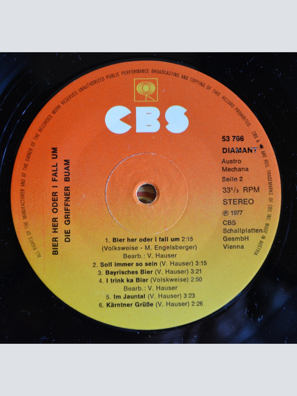 Vinyl / Die Griffner Buam* - Bier Her, Oder I Fall Um