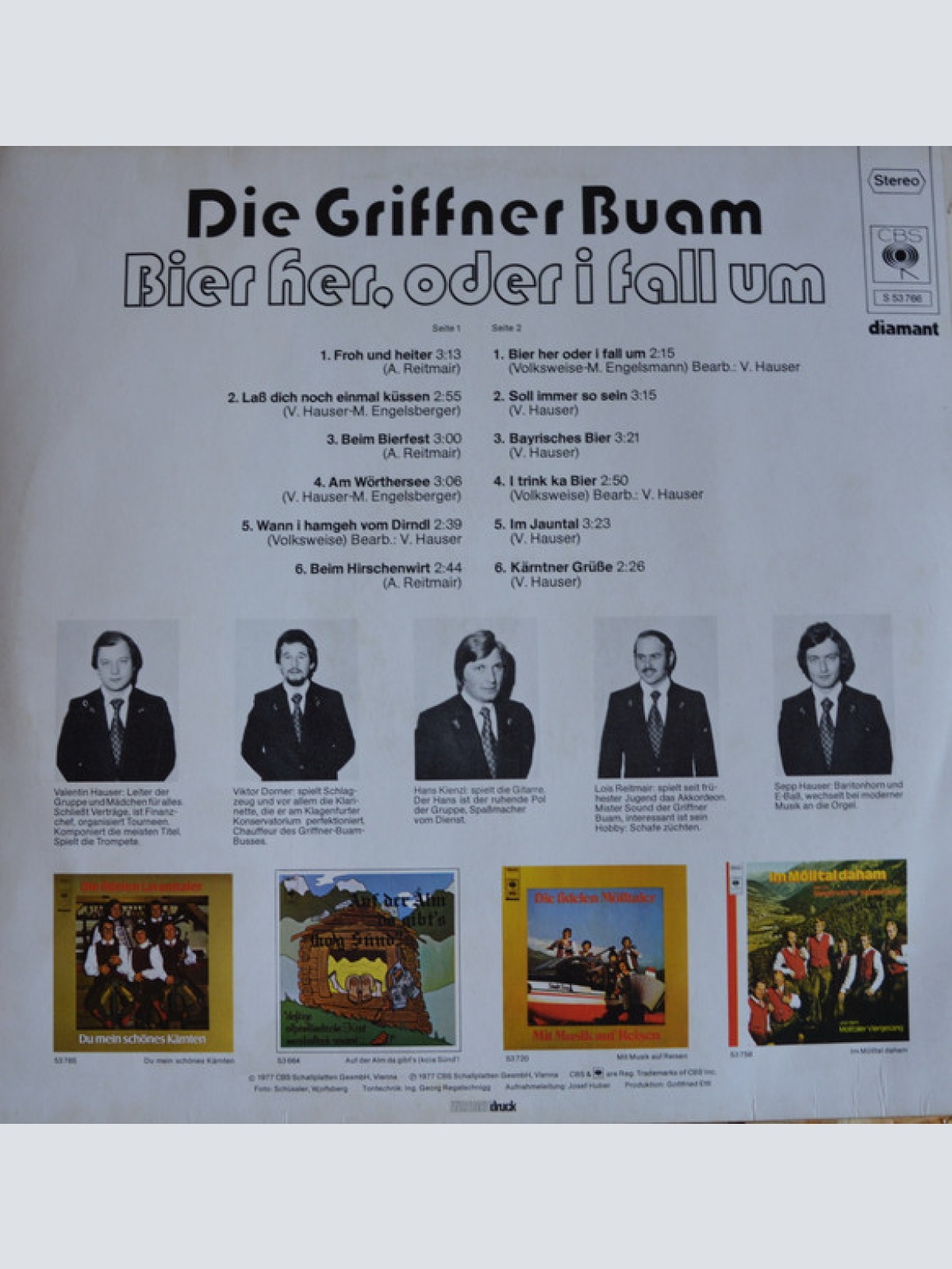 Vinyl / Die Griffner Buam* - Bier Her, Oder I Fall Um