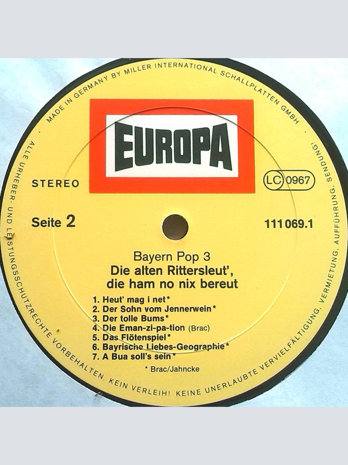 Vinyl / Peter Steiner, Ferdl Und Die Oberbayrischen Lanzenbrecher - Bayern Pop 3: Die Alten Rittersleut, Die Ham No Nix Bereut