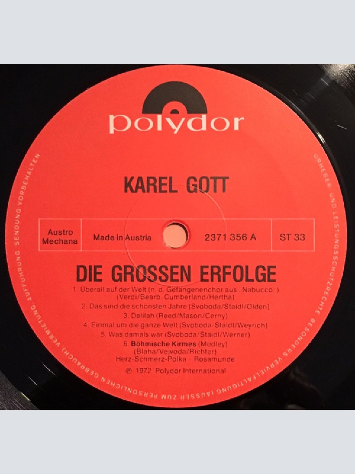 Vinyl / Karel Gott - Die Großen Erfolge