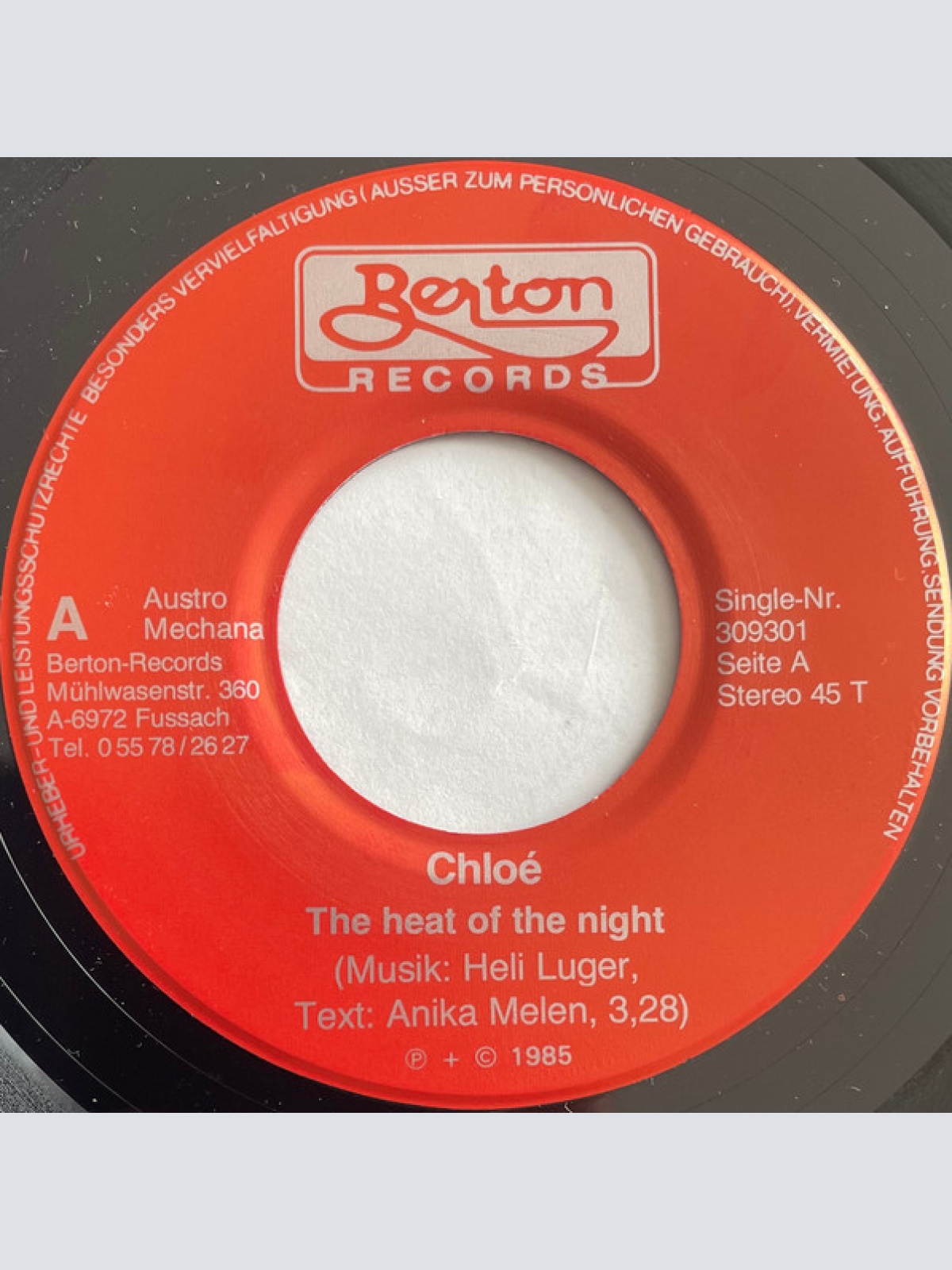 Vinyl / Chloé (34) - The Heat Of The Night / Feeling