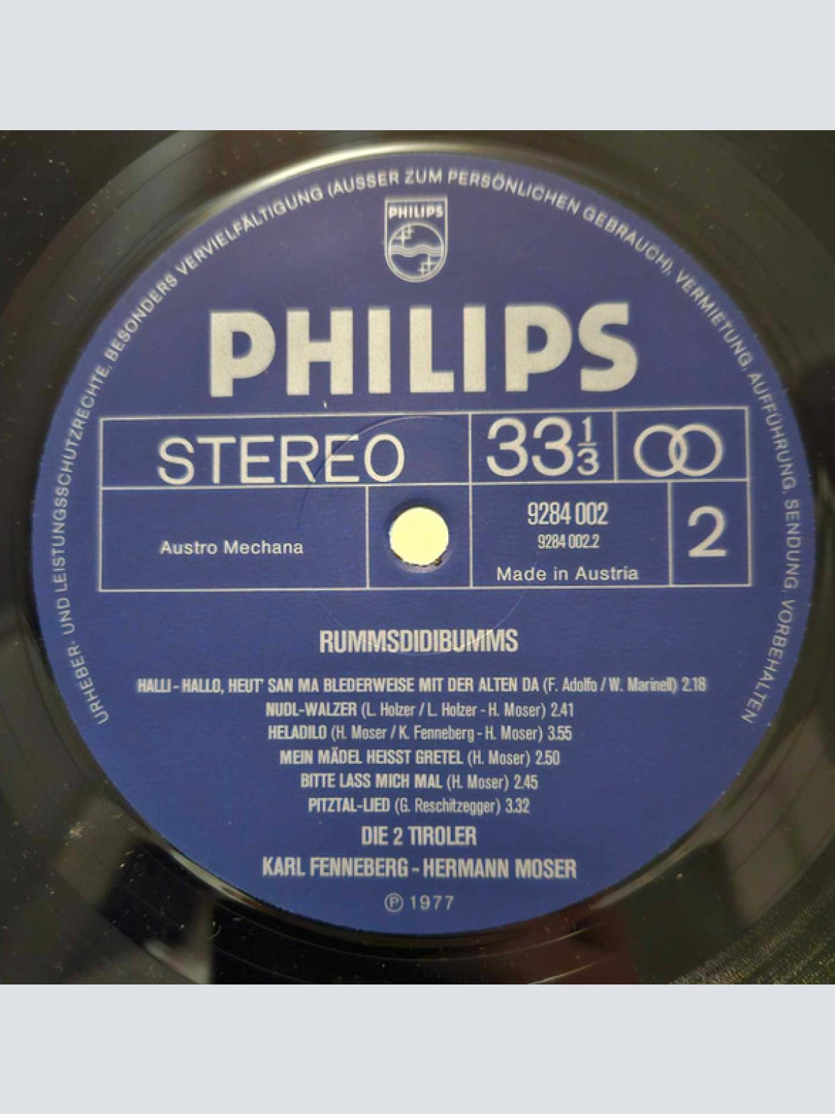 Vinyl / Die 2 Tiroler Karl Fenneberg ~ Hermann Moser* - Rummsdidi-bumms