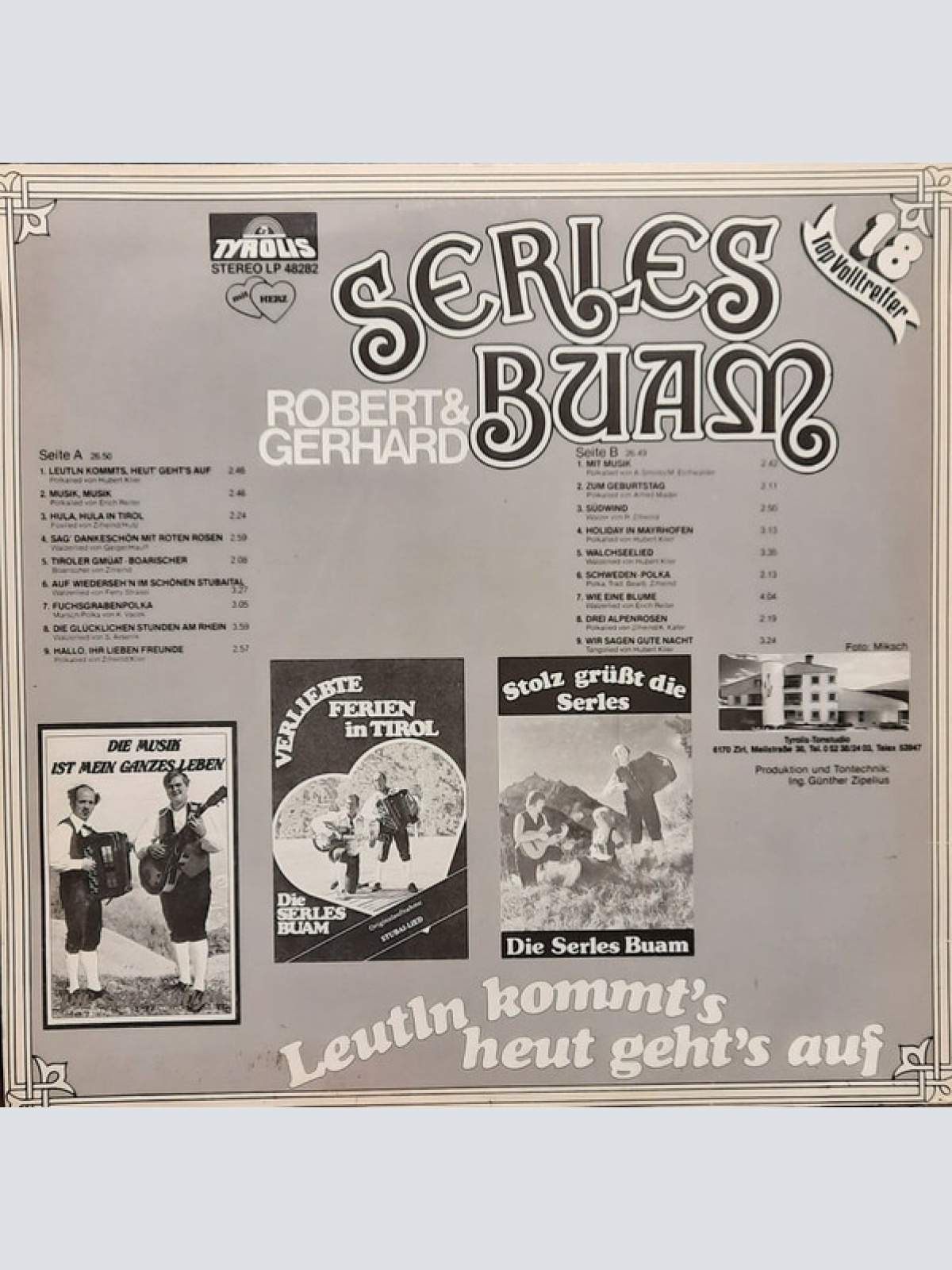 Vinyl / Die Serles Buam - Leutln Kommt's Heut Geht's Auf