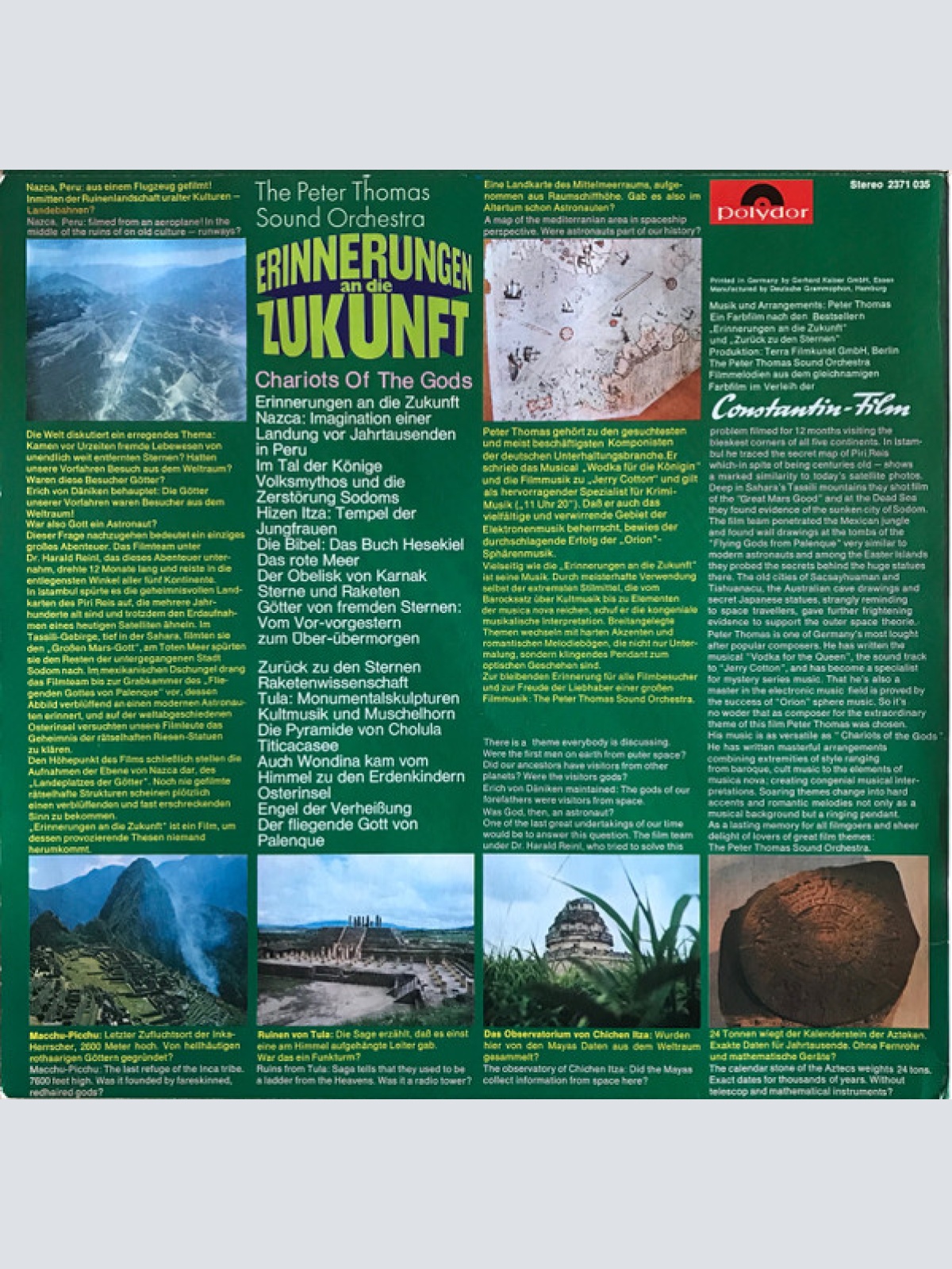 Vinyl / The Peter Thomas Sound Orchestra* - Erinnerungen An Die Zukunft